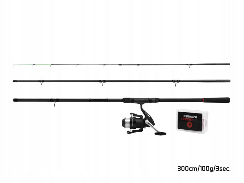 SET METHOD FEEDER DELPHIN YAKUZA 300CM + REEL ACCESSORIES Packaging status original
