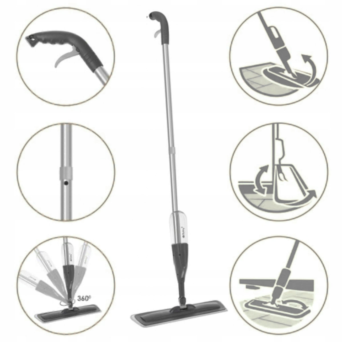 SET MOP WITH WASHER FLAT 360 + 3 X CLEANING PAD FOR PANELS Packaging status original