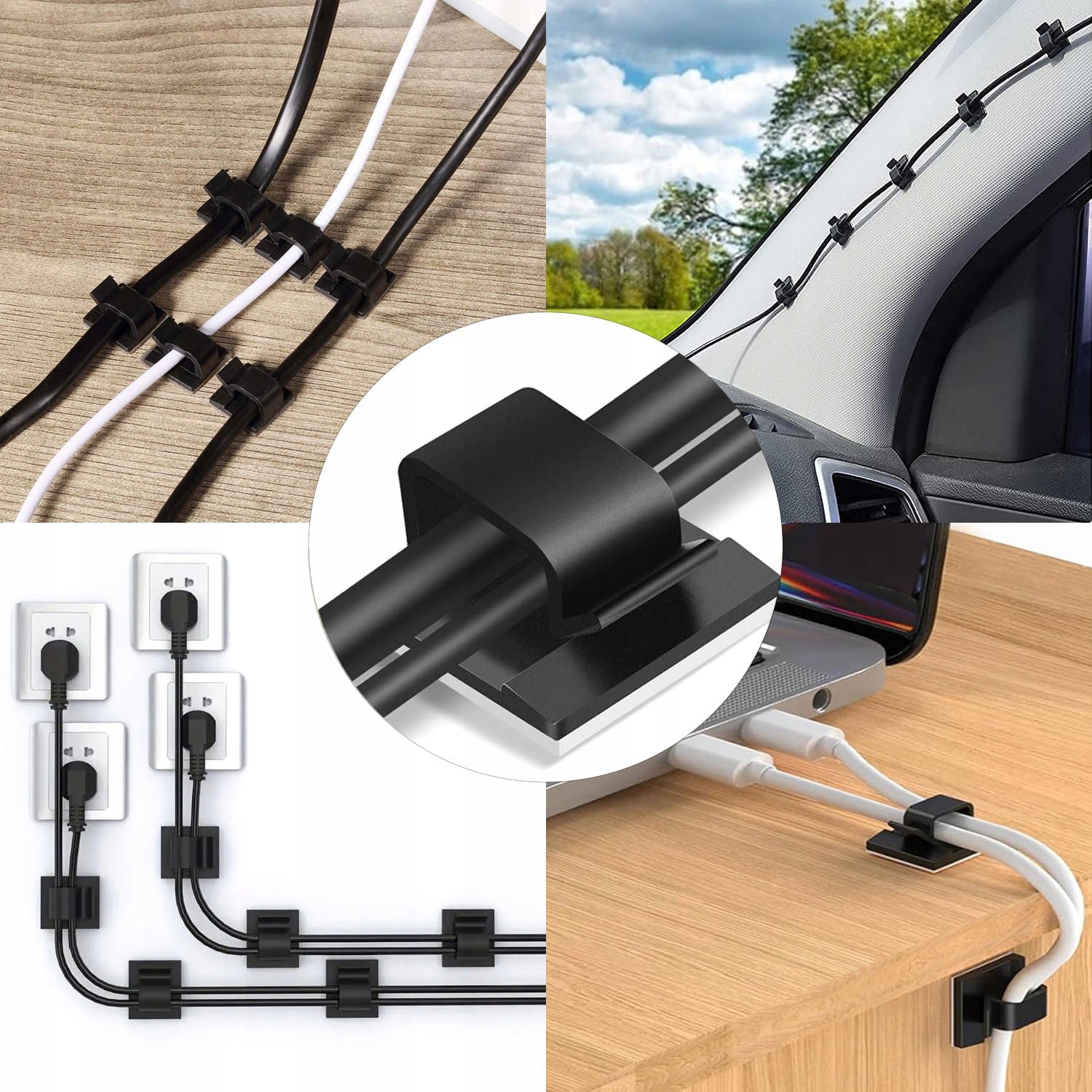 SET OF 10 CLIPS CABLE ORGANIZER SELF ADHESIVE HOOKS EAN (GTIN) 5908456662375