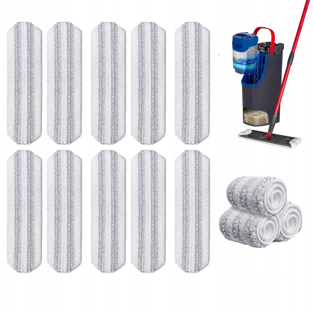 SET OF 10 OCEDAR H2PRO REUSABLE FLAT MOP PADS