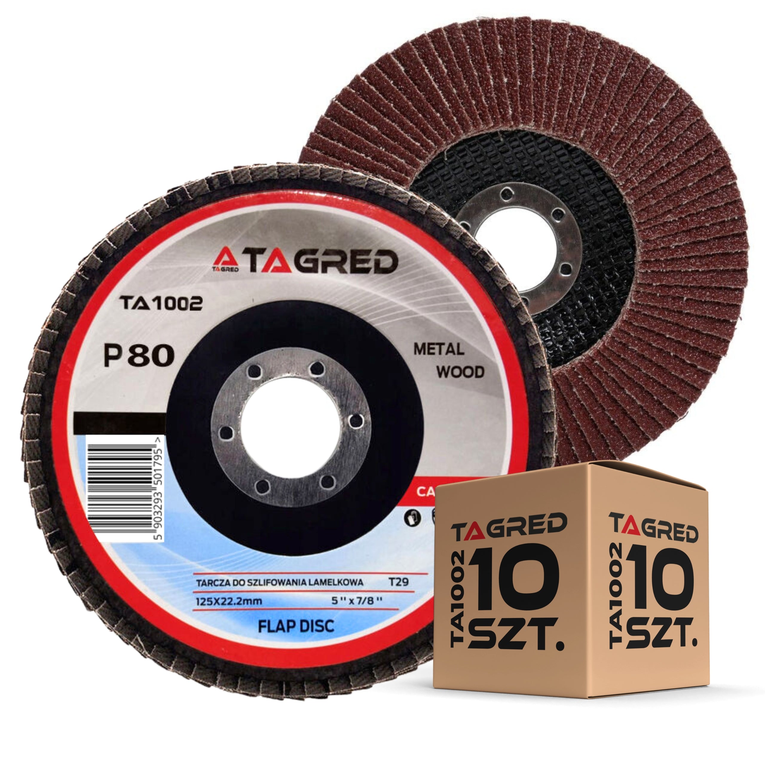 SET OF 10 PCS WOOD GRINDING DISC METAL STEEL P80 125MM LAMELLA