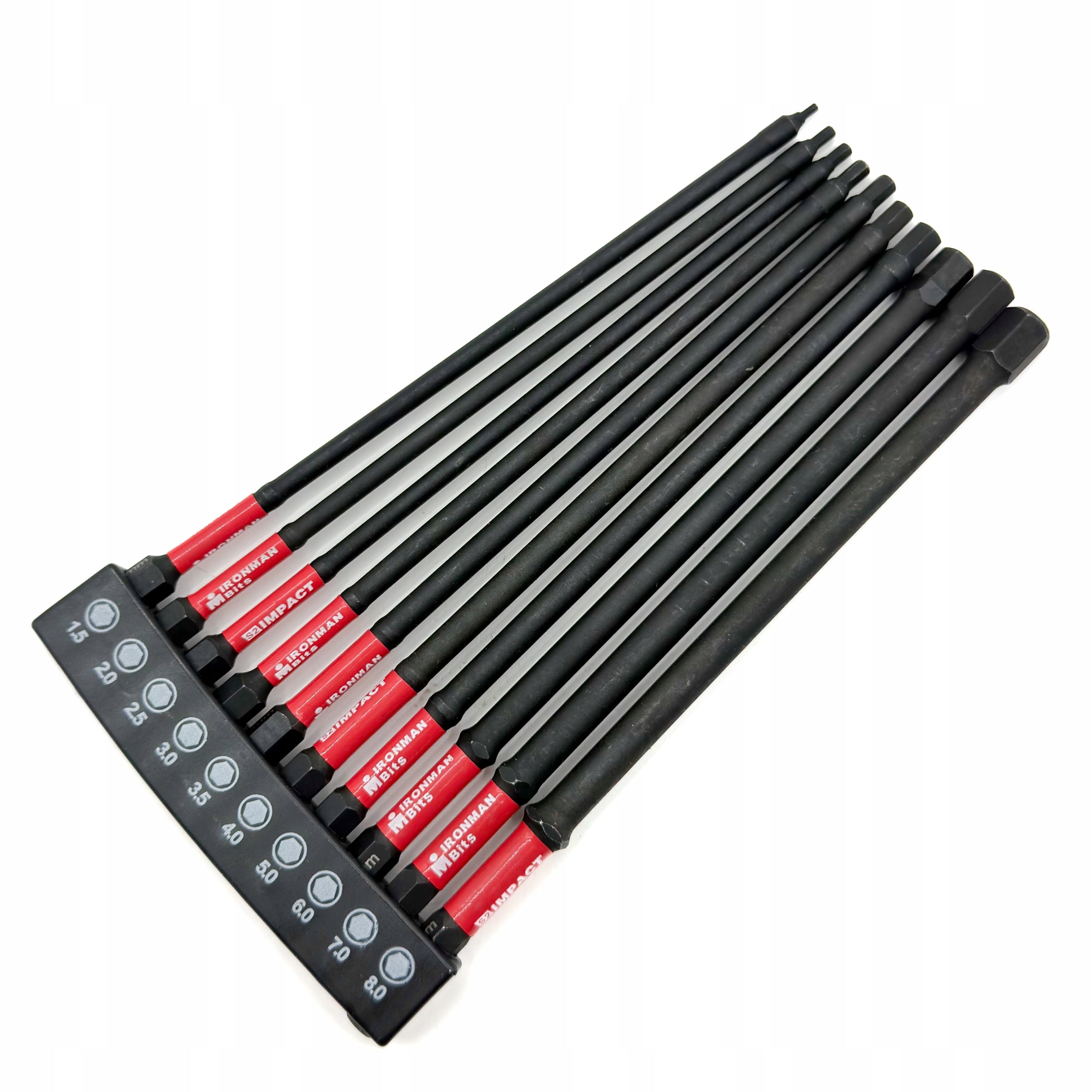 SET OF 10PCS LONG BITS HEX MAGNETIC / IMPACT 1.5-8MM 150MM