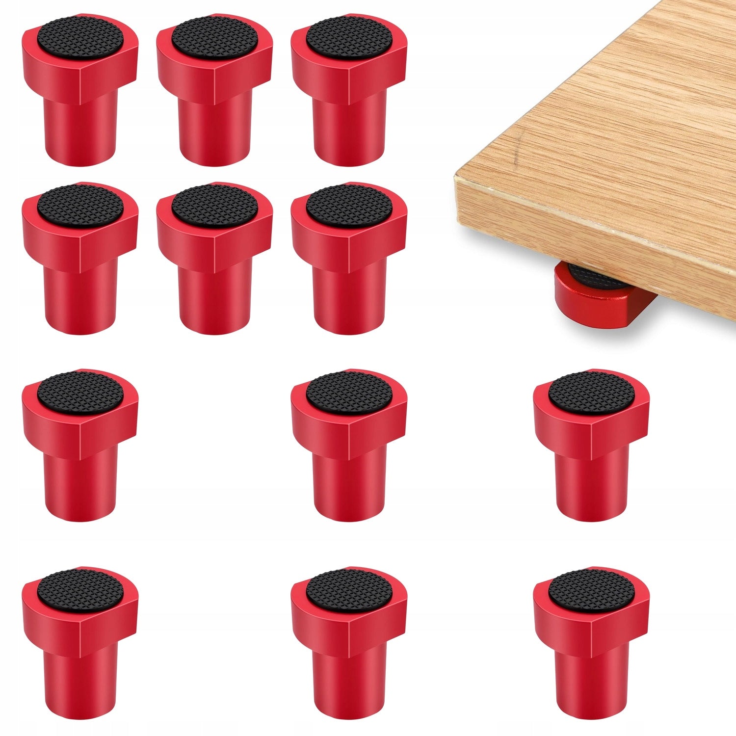 SET OF 12 TABLE STOPS 20 MM ALUMINIUM FOR WOODWORKING