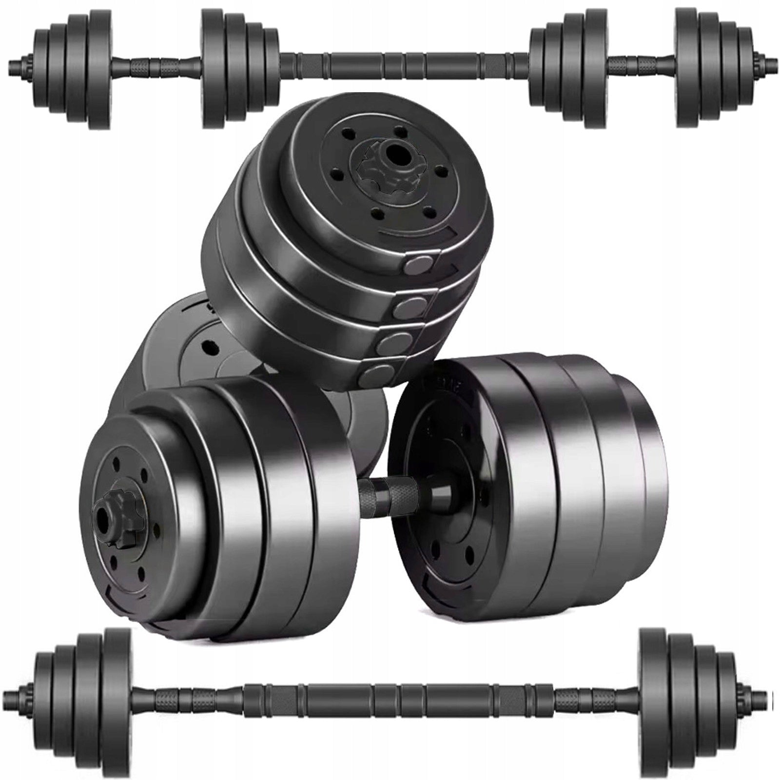 SET OF 2 ADJUSTABLE DUMBBELLS 40 kg BARBELL GRIFFIN STRENGTH BITUMEN DUMBBELLS