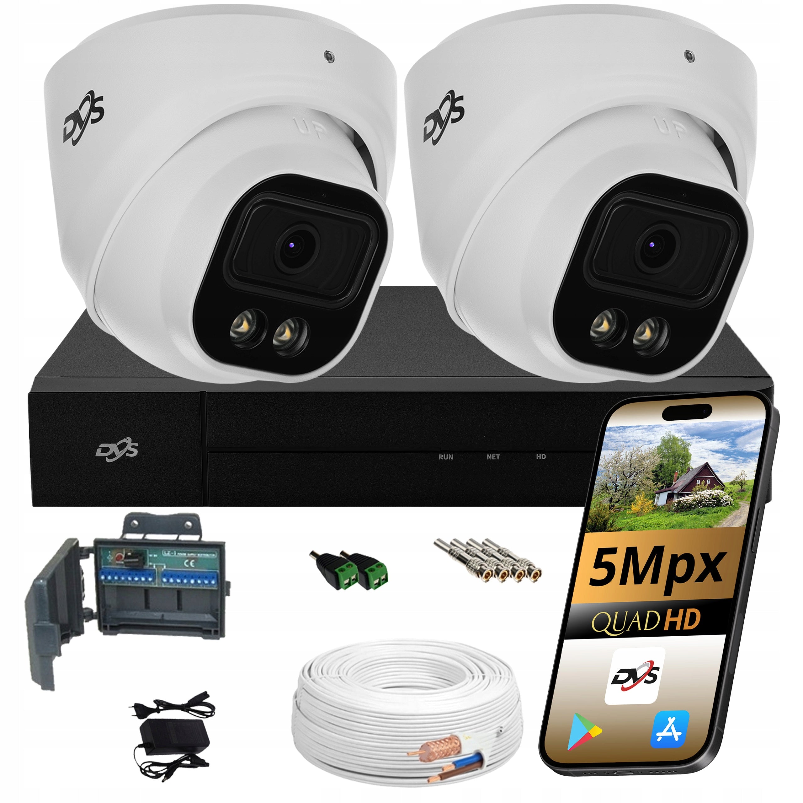 SET OF 2 EXTERNAL CAMERAS FOR ANALOG SURVEILLANCE 5Mpx DVS DUAL 2PCS