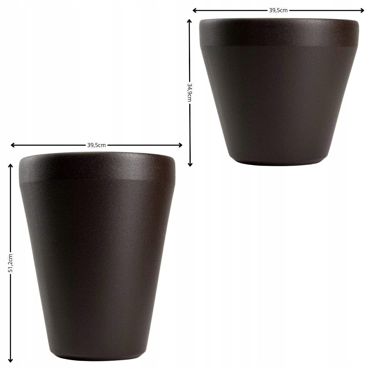 SET OF 2 GARDEN POTS PLASTIC large flower covers terrace brown Brand HowHomely