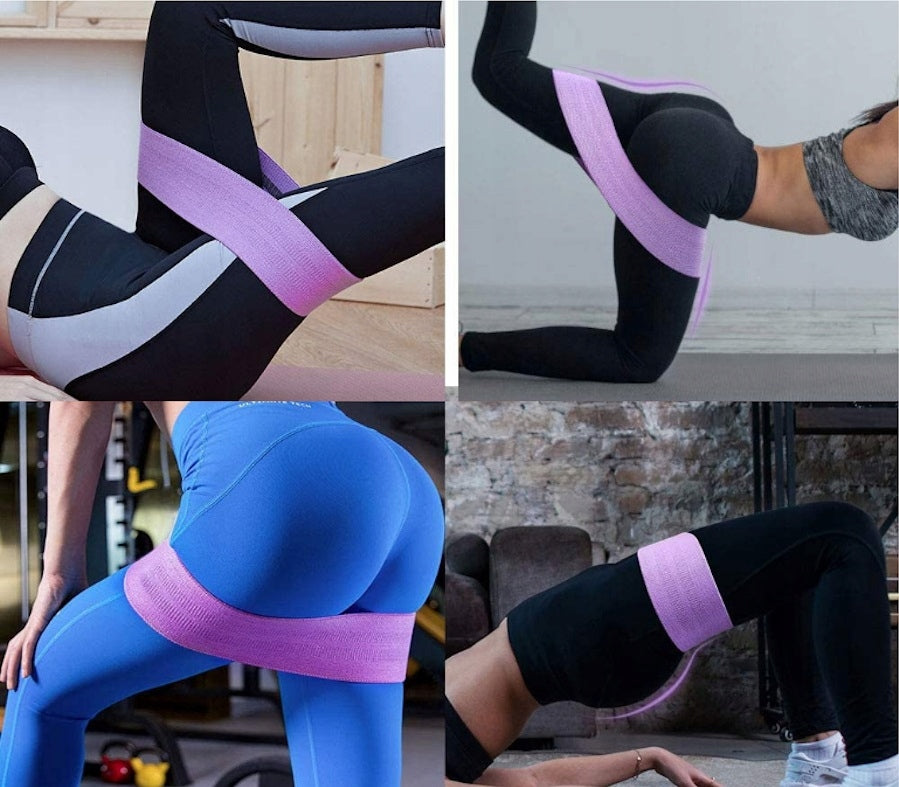 SET OF 2 HIP BAND EXERCISE RUBBERS RESISTANCE MATERIAL STRONG FITNE TAPES Model Ginkano