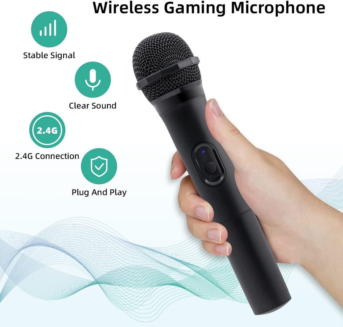 SET OF 2 WIRELESS GAMING MICROPHONES 2.4GHZ PS5 XBOX SWITCH PC Manufacturer code MIKROFON GAMING BEZPRZEWODOWY 2.4GHZ PS5
