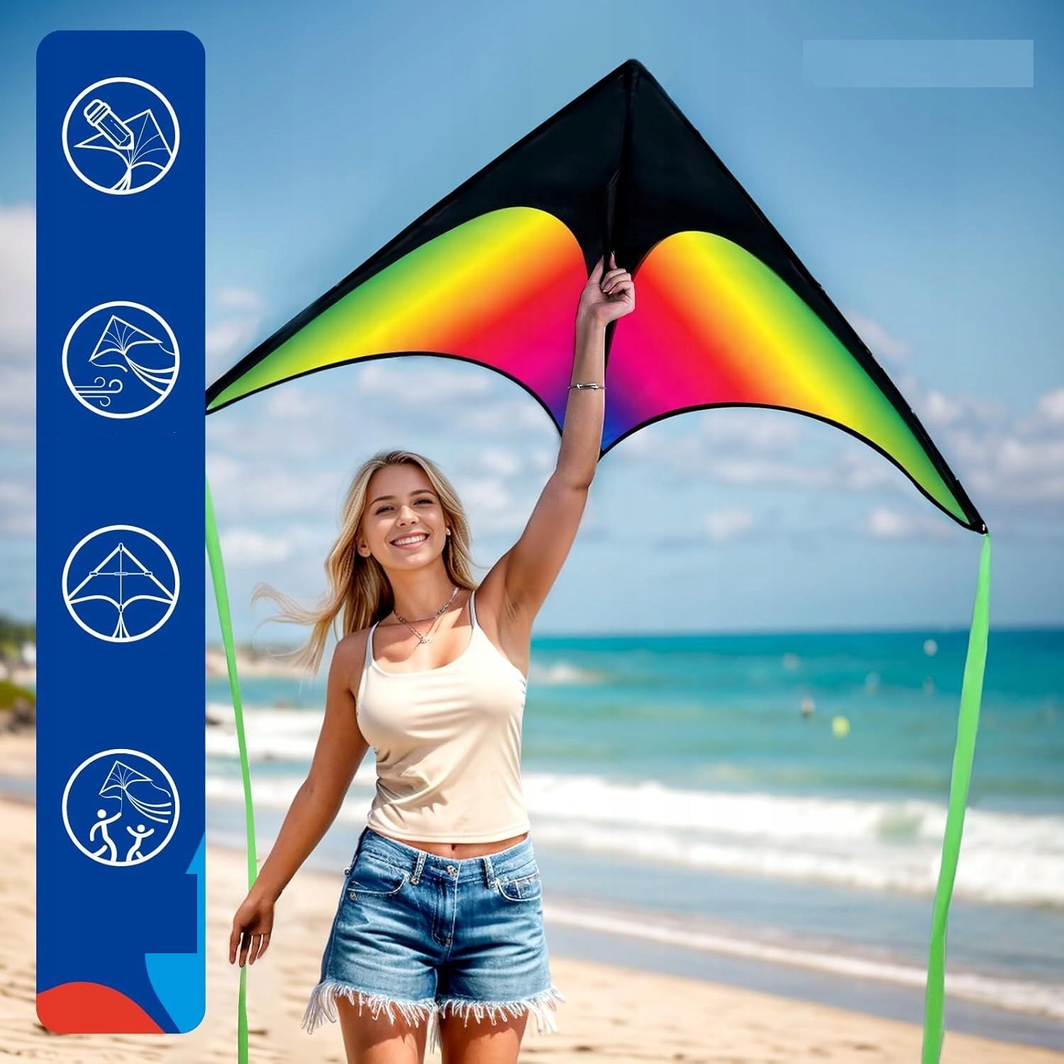 SET OF 2 x LARGE DELTA KITE WITH TAIL 2 PIECES D0X / FUF Brand no brand