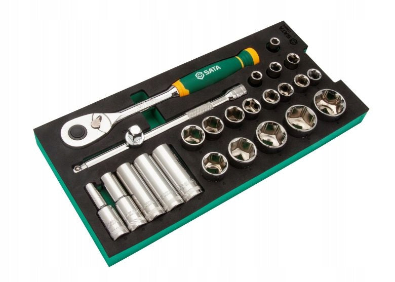 SET OF 25 SOCKET WRENCHES 1/2" - IN EVA FOAM FOR TROLLEY SATA ST09004G BOAT
