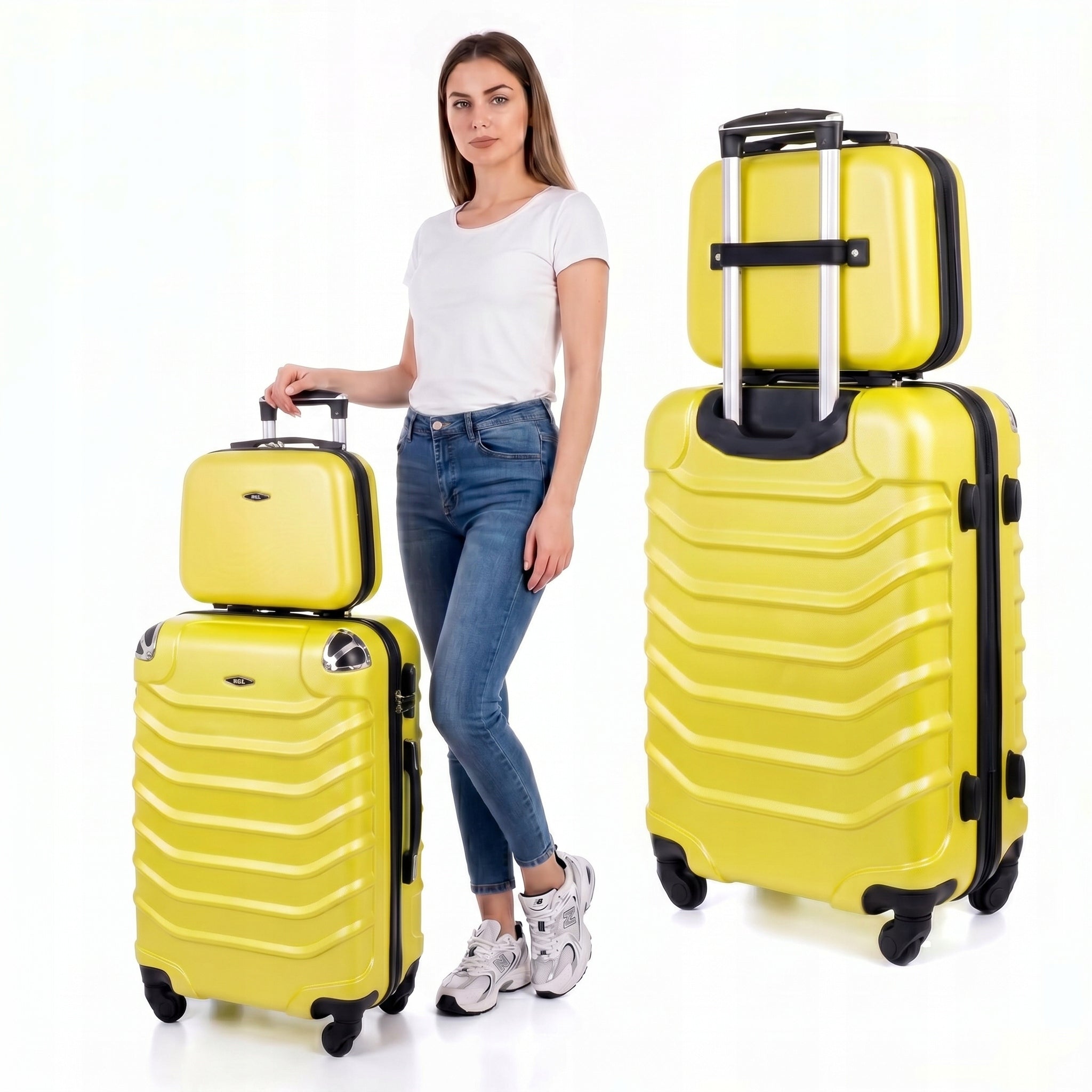 SET OF 2IN1 MEDIUM TRAVEL SUITCASE + CHEST COSMETIC BAG LUGGAGE ORGANIZER
