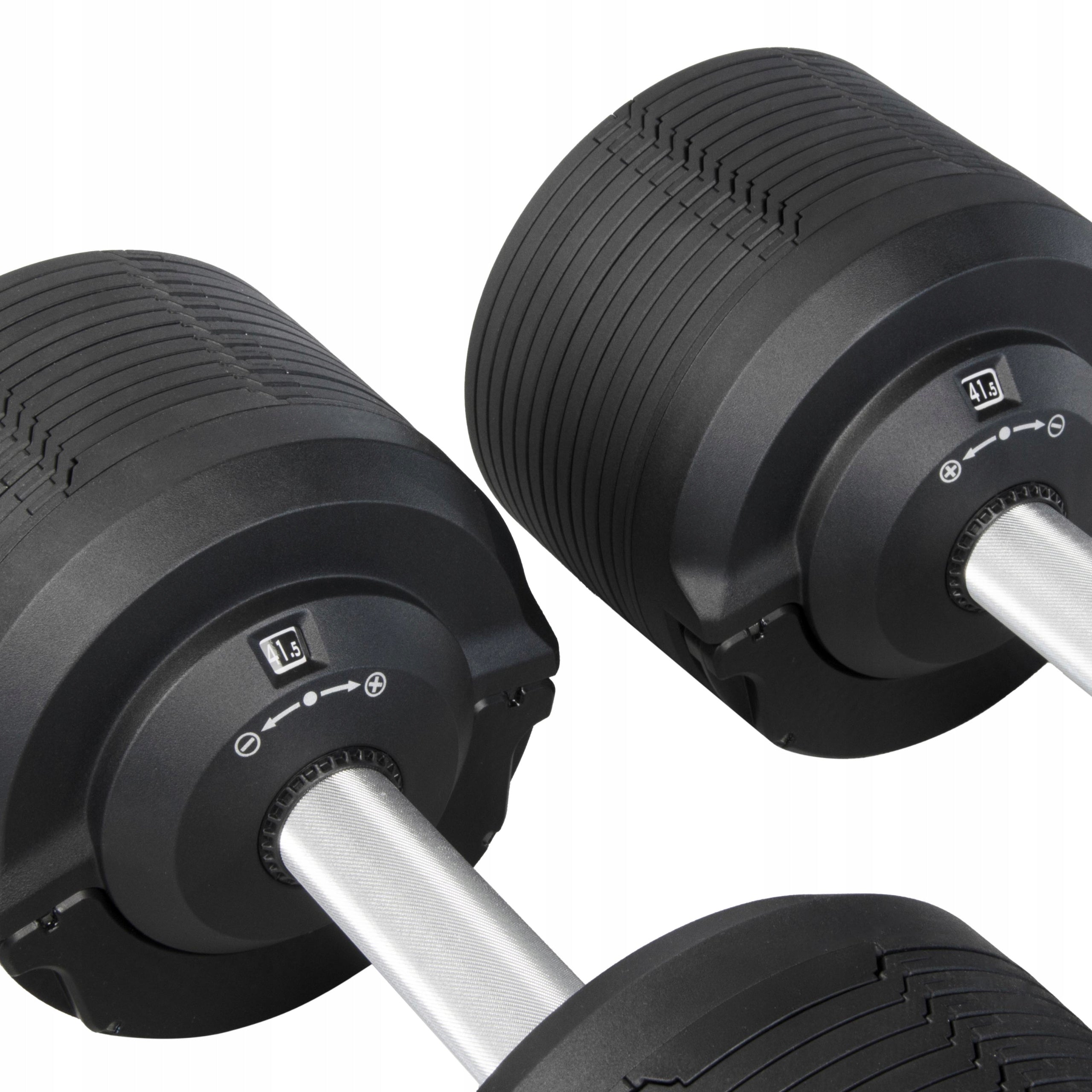 SET OF 2X ADJUSTABLE DUMBBELL 41,5 kg Barbell Bar Black adjustment every 1,5kg Weight 2x 42 kg