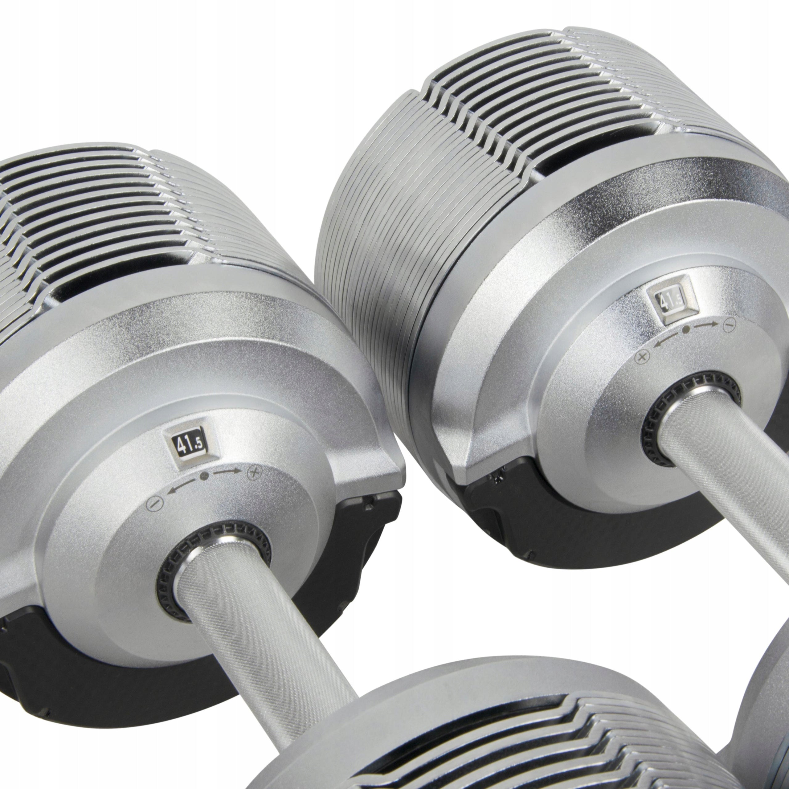 SET OF 2X ADJUSTABLE DUMBBELL 41,5 kg Barbell Silver adjustment every 1,5kg Type adjustable