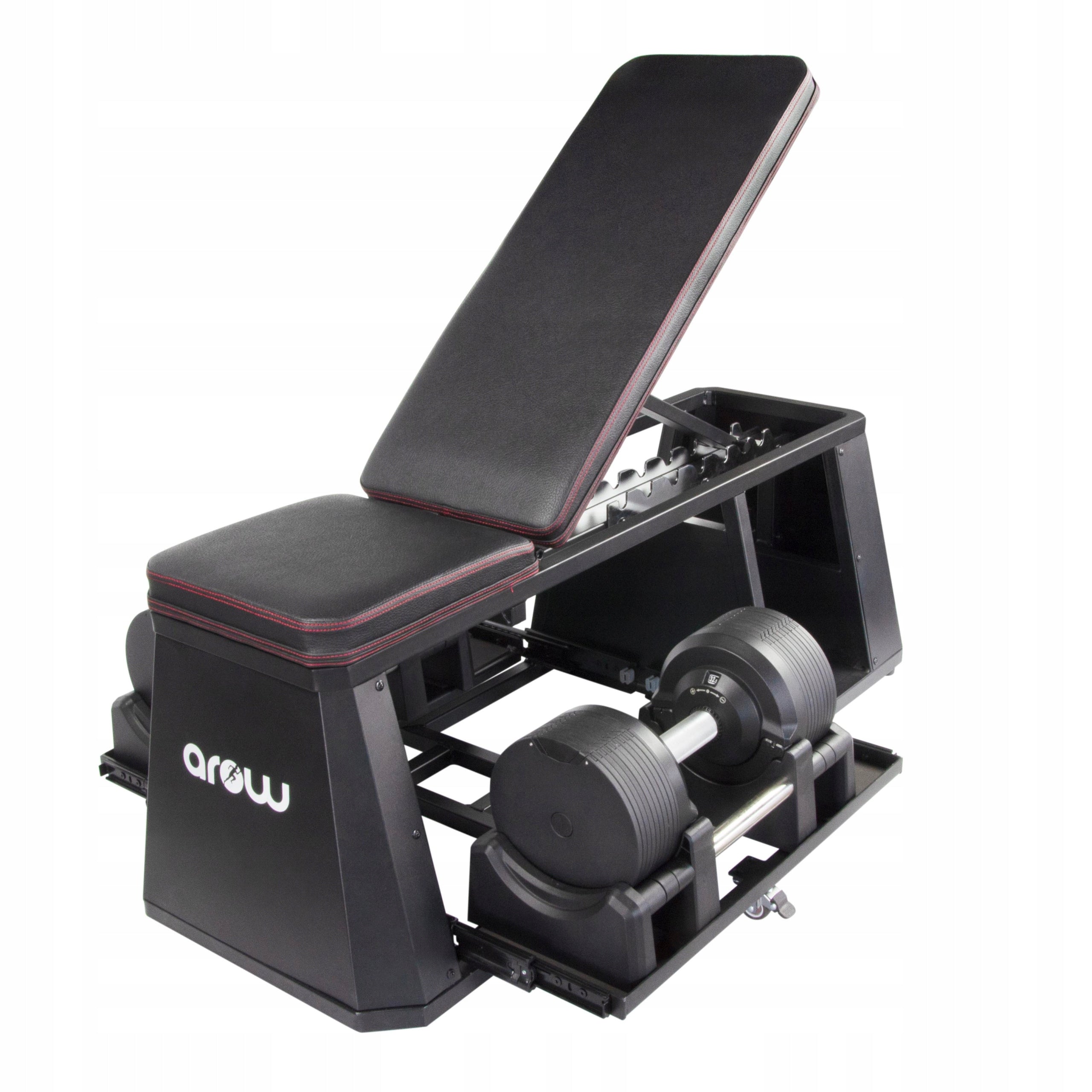 SET OF 2X ADJUSTABLE DUMBBELL 41,5 kg Black + EXERCISE BENCH Model ŁAWKA+HANTLE 41,5 CZ