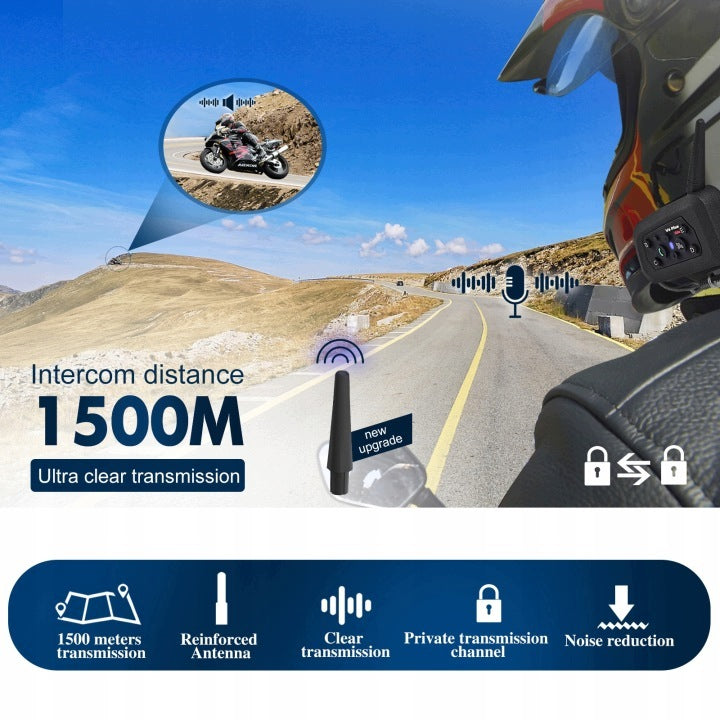 SET OF 2X V6 PLUS Motocykl Intercom dla motocykli z 1500M BT dla 6 pilotów Manufacturer no brand
