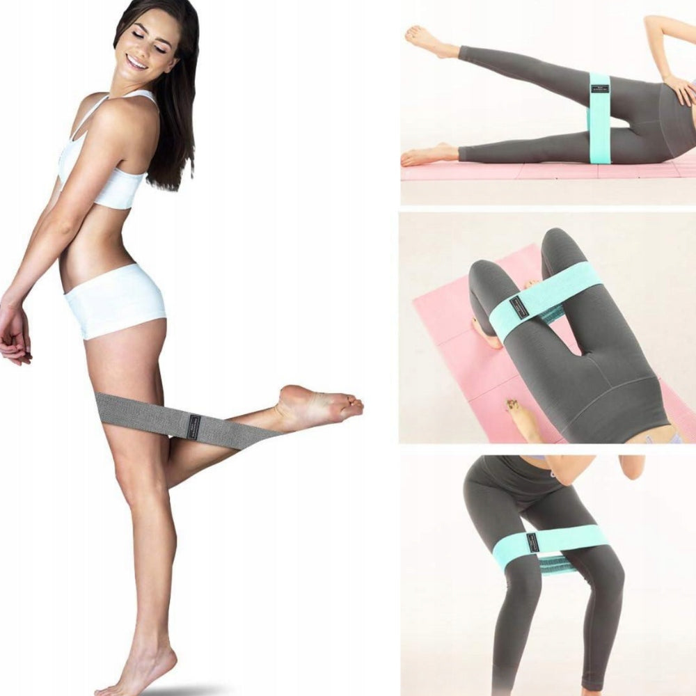 SET OF 3 HIP BAND EXERCISE RUBBERS MATERIAL RESISTANCE FITNESS BANDS THIGHS Brand no brand