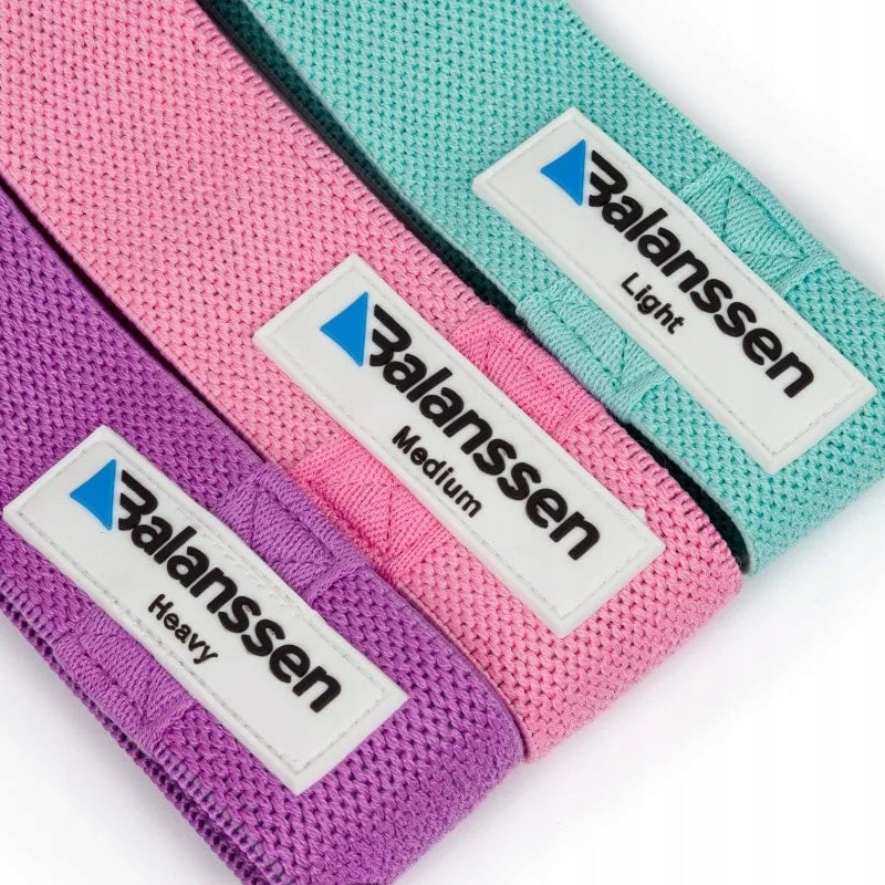 SET OF 3 MATERIAL RUBBERS FOR RESISTANCE EXERCISES POWER BANDS BALANSSEN Color multicolor