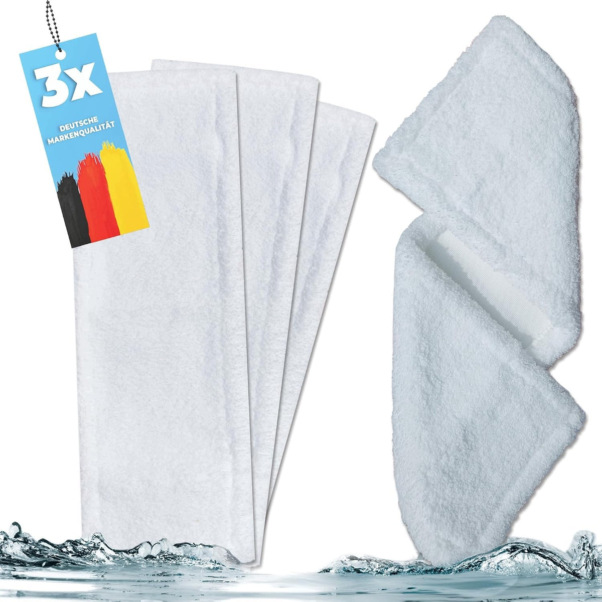 SET OF 3 MICROFIBER MOPS 40 CM FOR WET AND DRY CLEANING