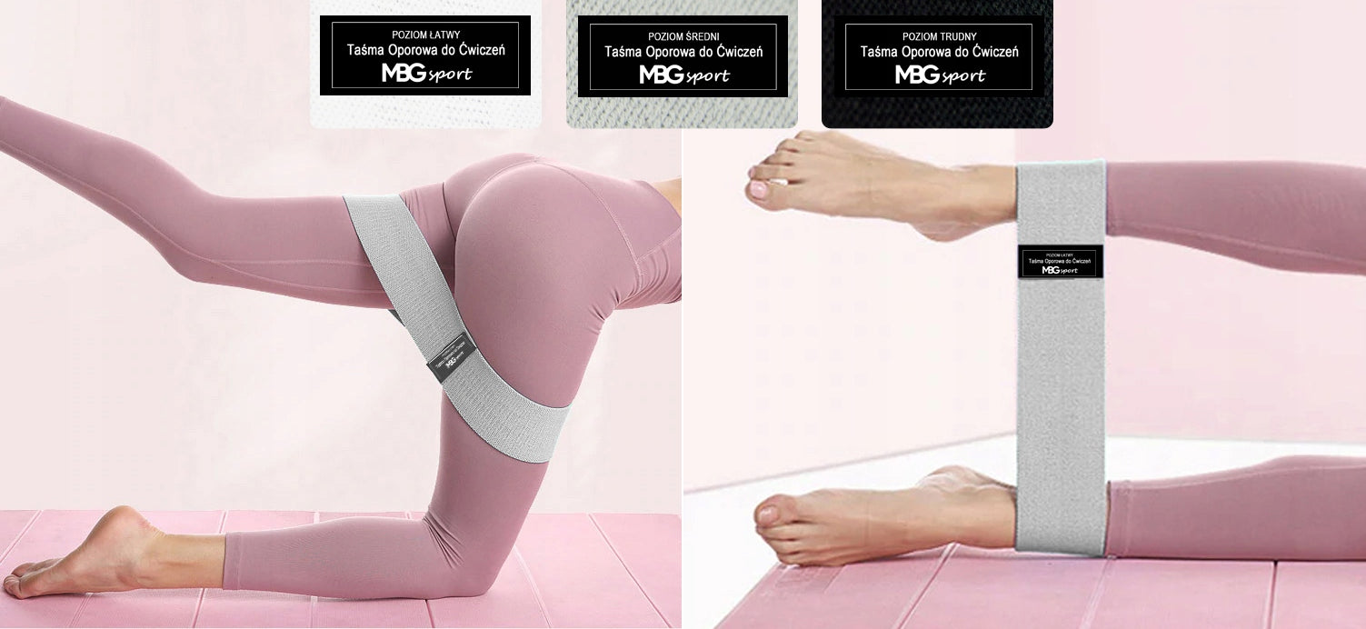 SET OF 3 RESISTANCE RUBBER BANDS MATERIAL FOR EXERCISE Length 76 cm
