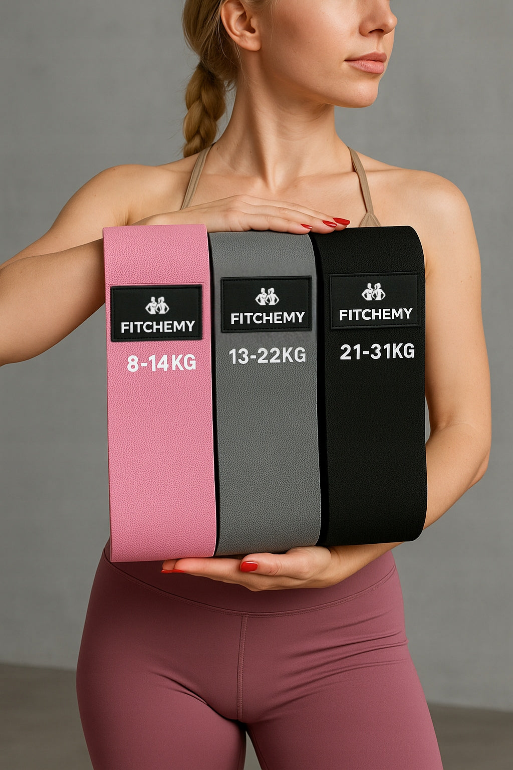 SET OF 3 RUBBER EXERCISE BANDS MATERIAL STRONG FITNESS BANDS HIP MINI BAND Manufacturer code FITCHEMY-007