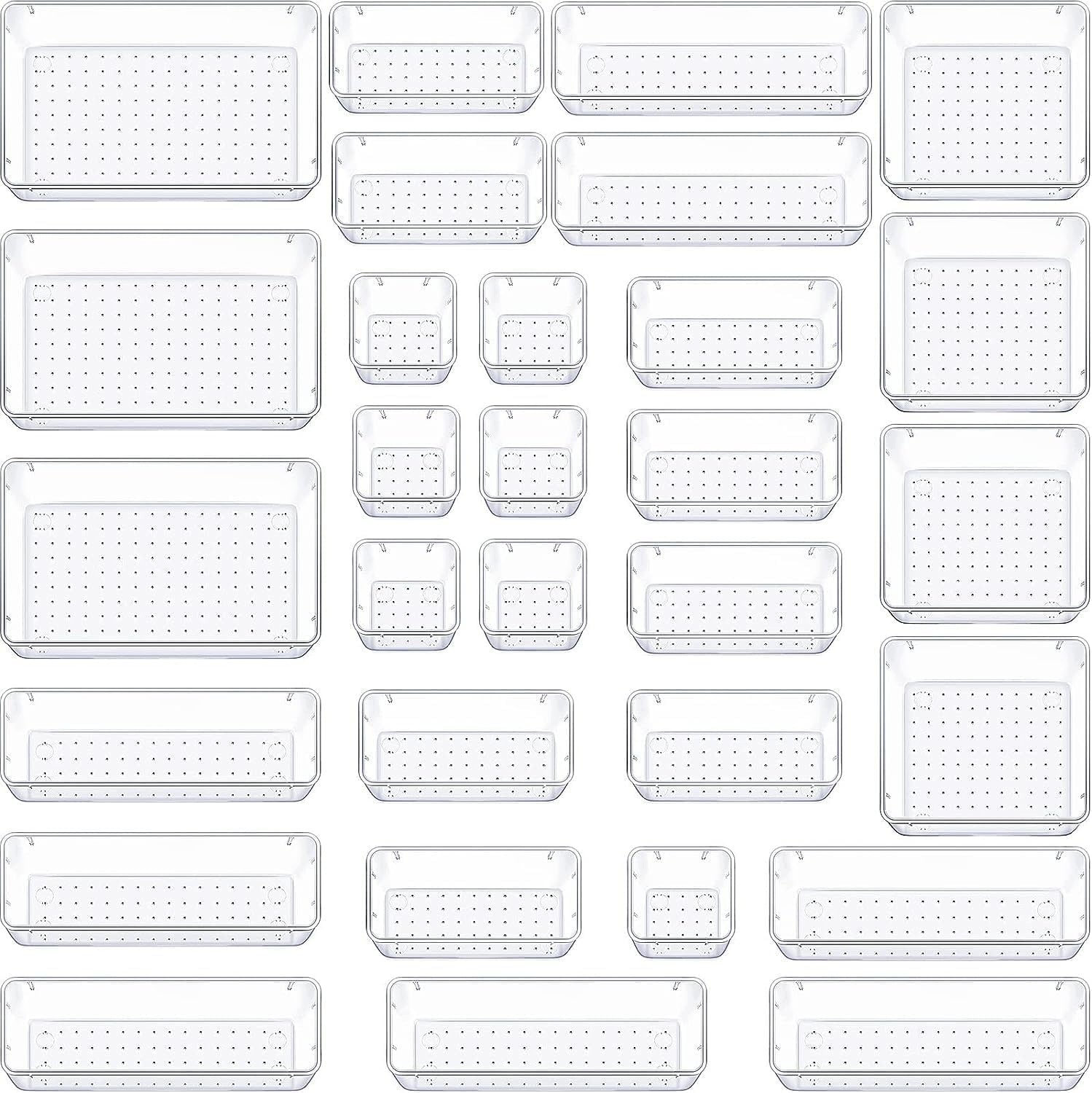SET OF 30 TRANSPARENT DRAWERS ORGANIZER COSMETICS BATHROOM