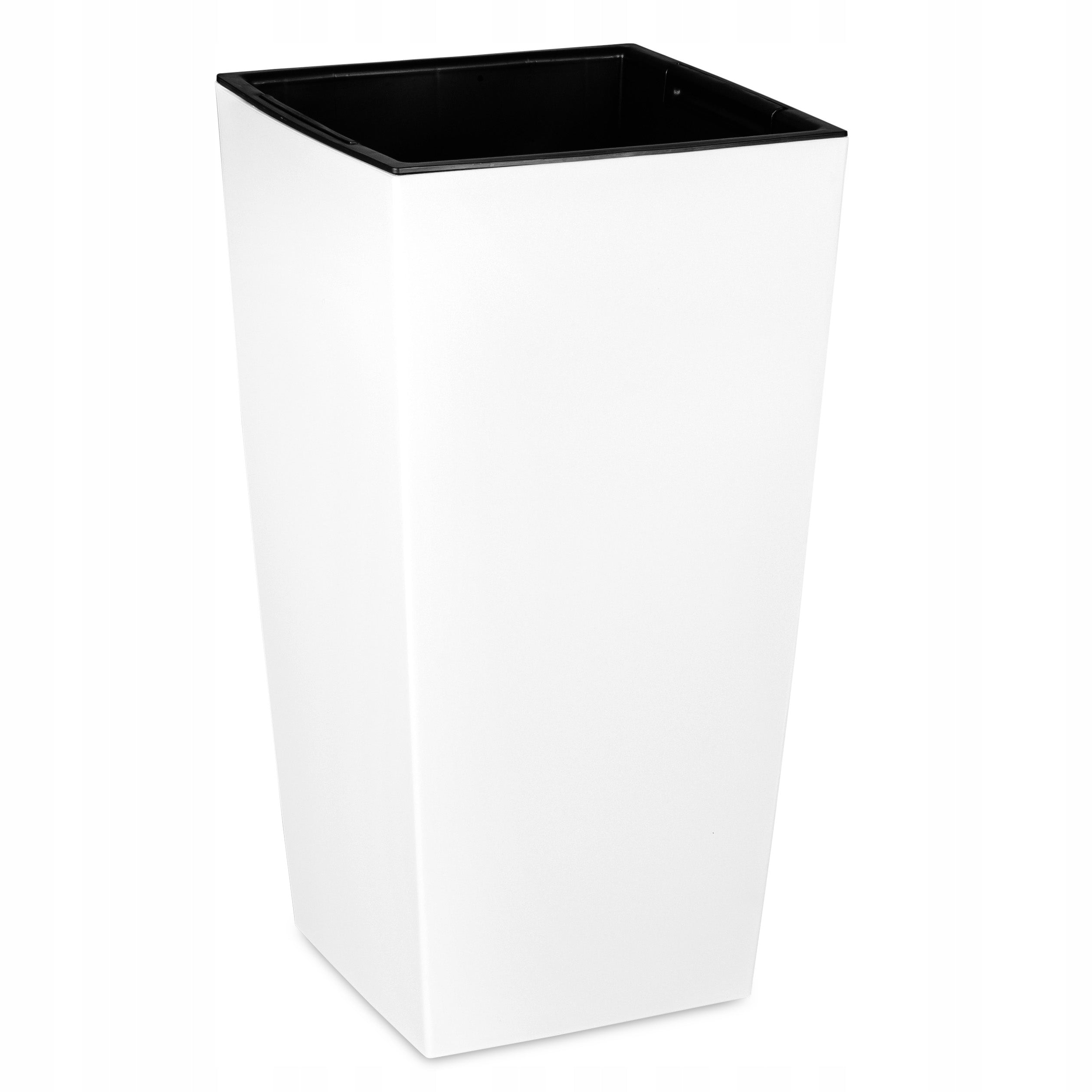 SET OF 3X POT PLANTER WHITE GARDEN FLOWERBED STANDING TERRACE WITH INSERTS Material synthetic material