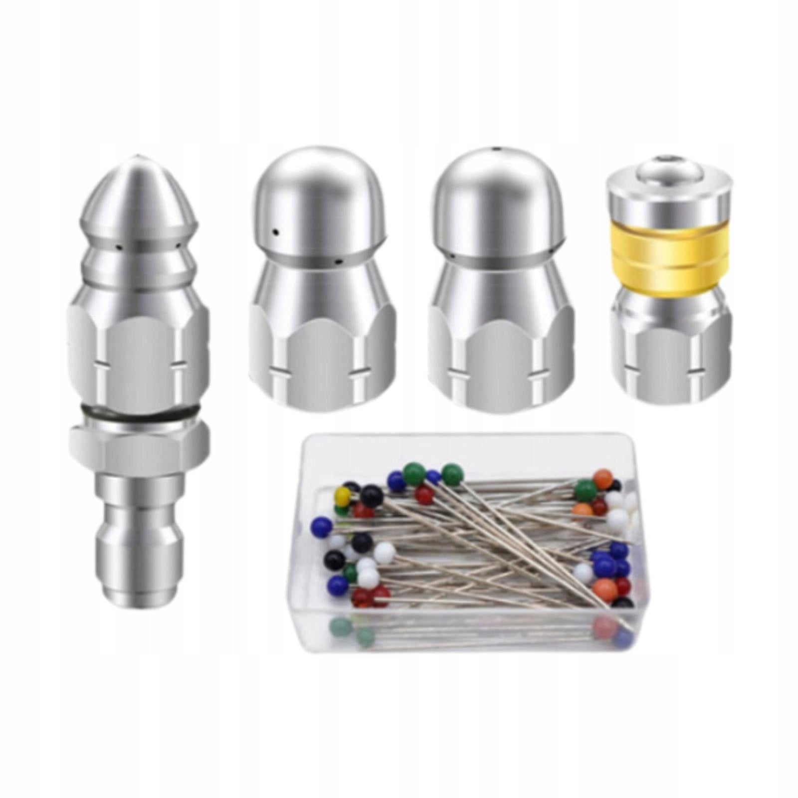 SET OF 4 1/4"F NOZZLES FOR SEWERAGE + NEEDLE, FOR KARCHER WASHERS