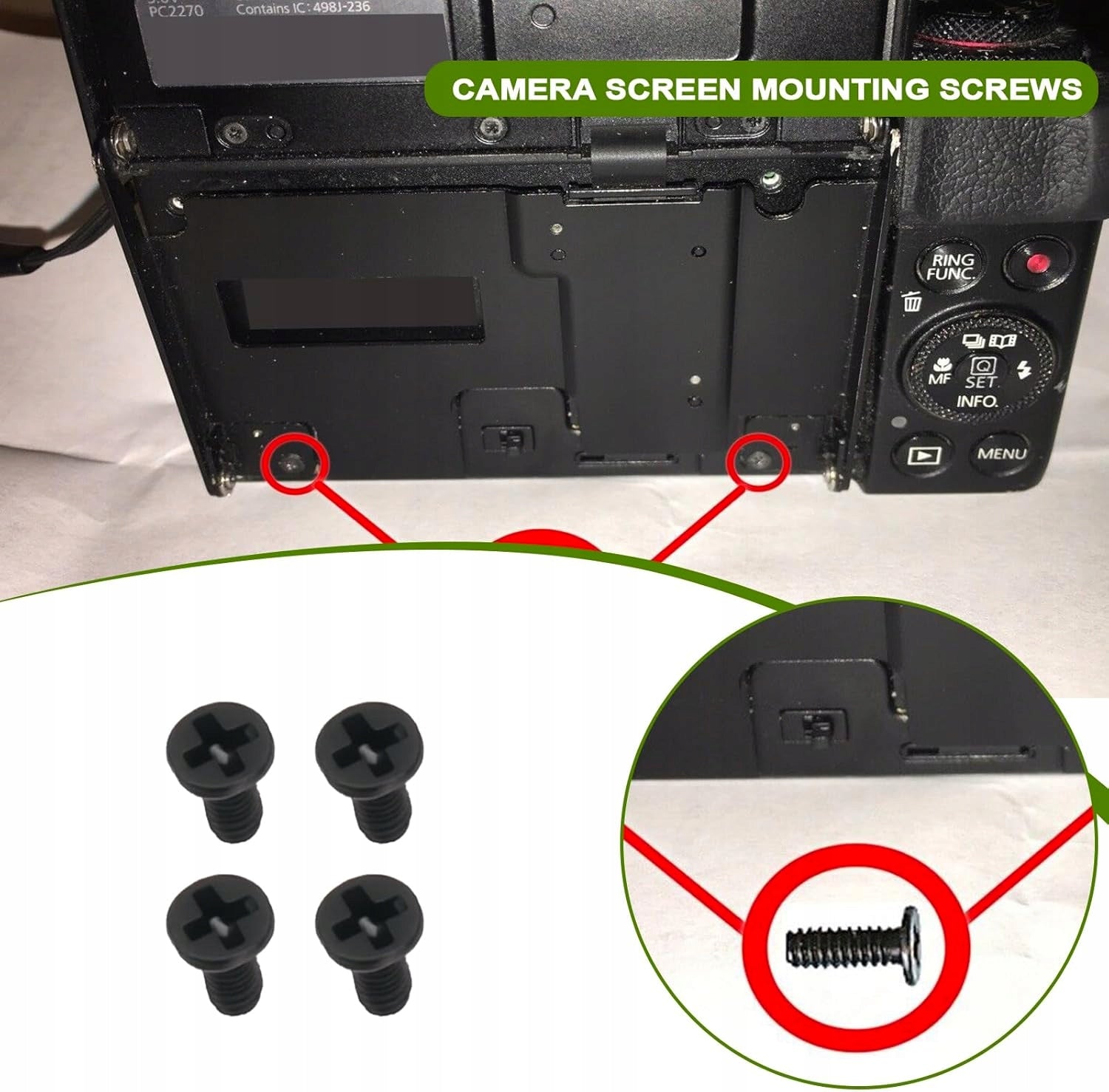 SET OF 4 CAMERA SCREEN SCREWS WITH SCREWDRIVER COMPATIBLE WITH G7X Brand Idea