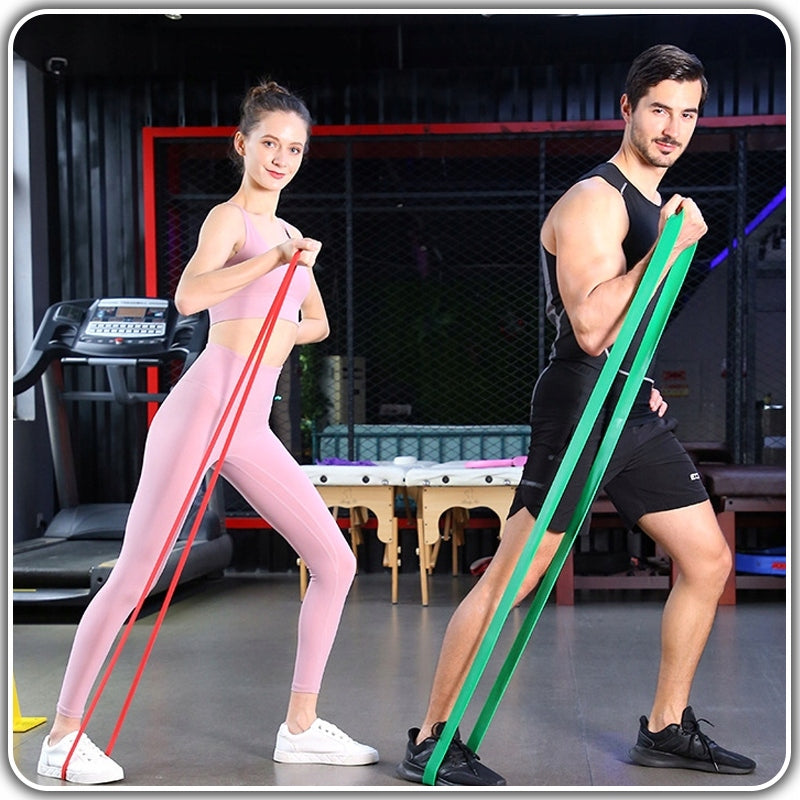 SET OF 4 EXERCISE GUMS POWERBAND fitness resistance rubberS HIGH QUALITY Model taśm oporowych do ćwiczeń podciągania