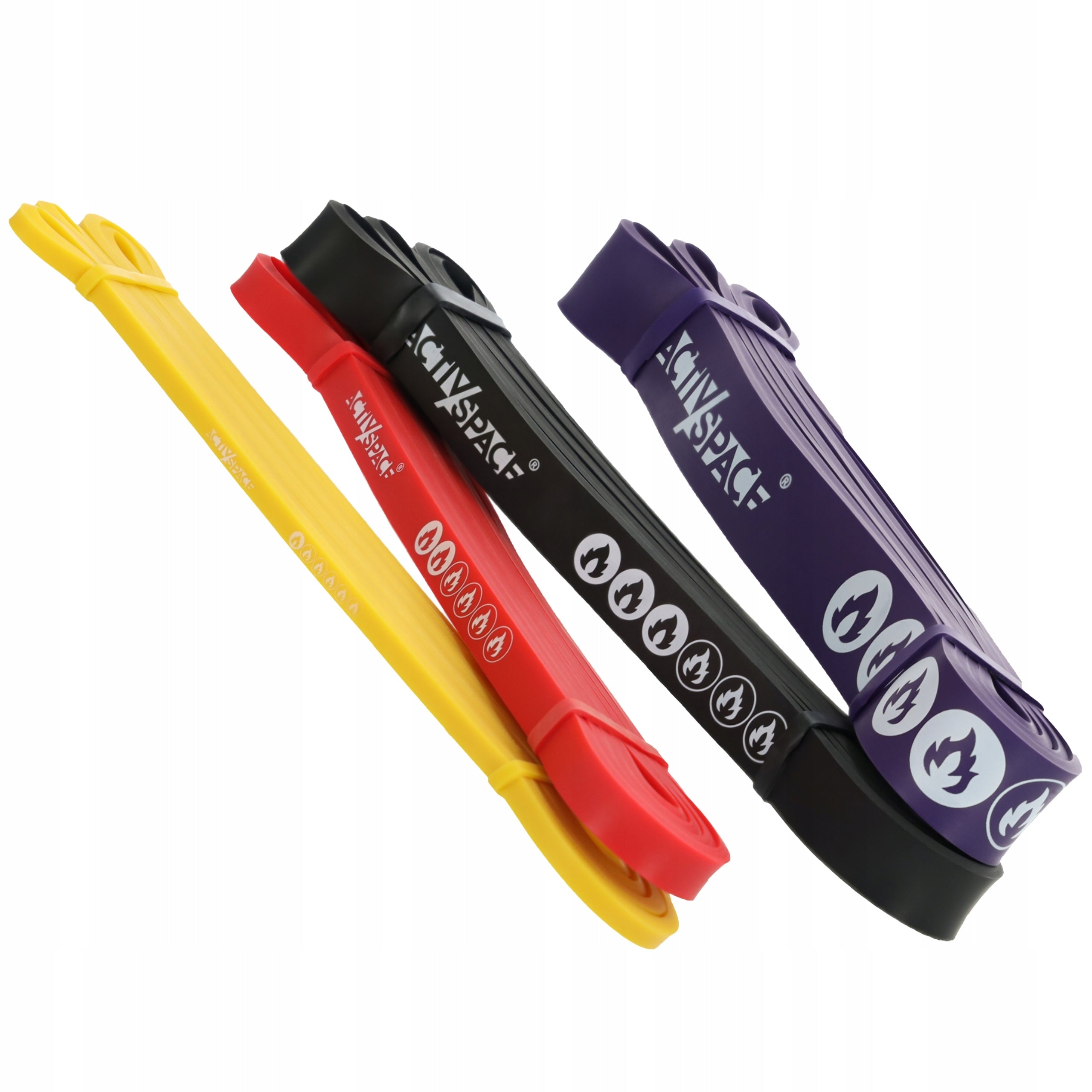 SET OF 4 EXERCISE RUBBERS POWER BAND RUBBER STRONG RESISTANCE BAND FITNESS QUALITY Brand Activ/Space