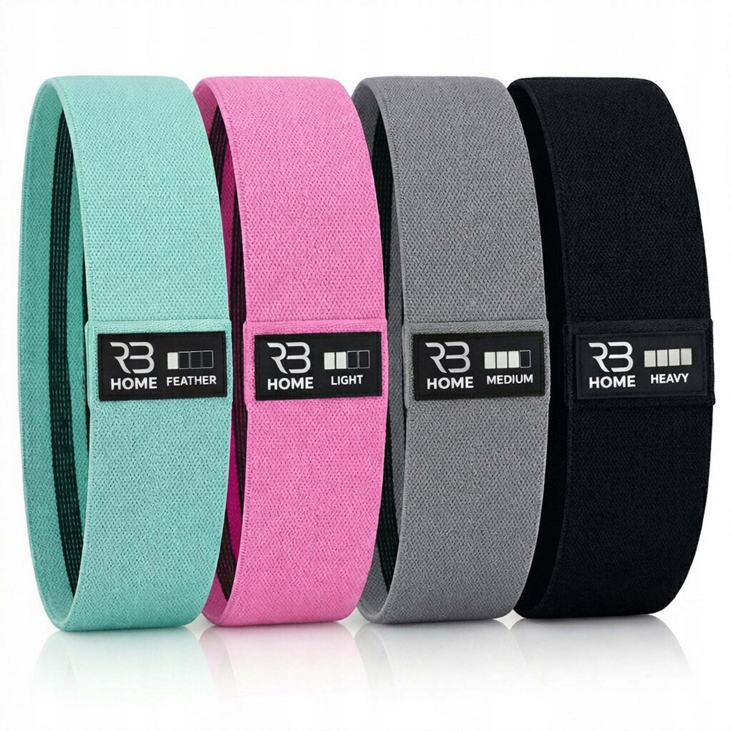 SET OF 4 HIP MINI BAND EXERCISE RUBBERS, MATERIAL RUBBERS STRONG FITNESS BANDS Manufacturer code ZESTAW 4 GUM DO ĆWICZEŃ HIP BAND FITNESS