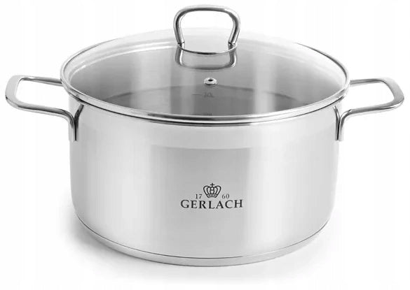 SET OF 4 POTS GERLACH INDUCTION GAS BRAVA STAINLESS STEEL 4 LIDS Brand Gerlach