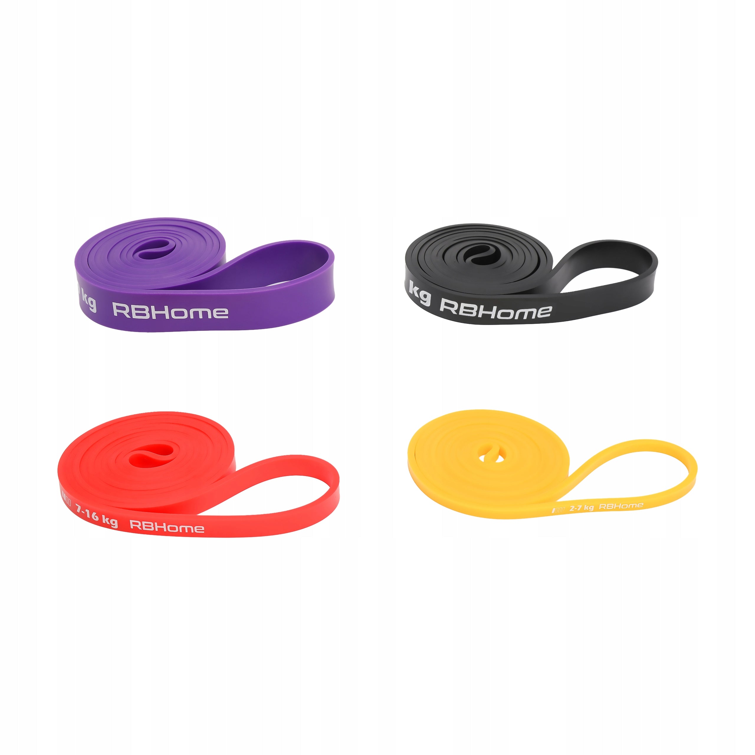 SET OF 4 POWER BAND EXERCISE RUBBERS STRONG RESISTANCE RUBBER FOR FITNESS TRAINING Manufacturer code ZESTAW GUM DO ĆWICZEŃ POWER BAND DO TRENINGU