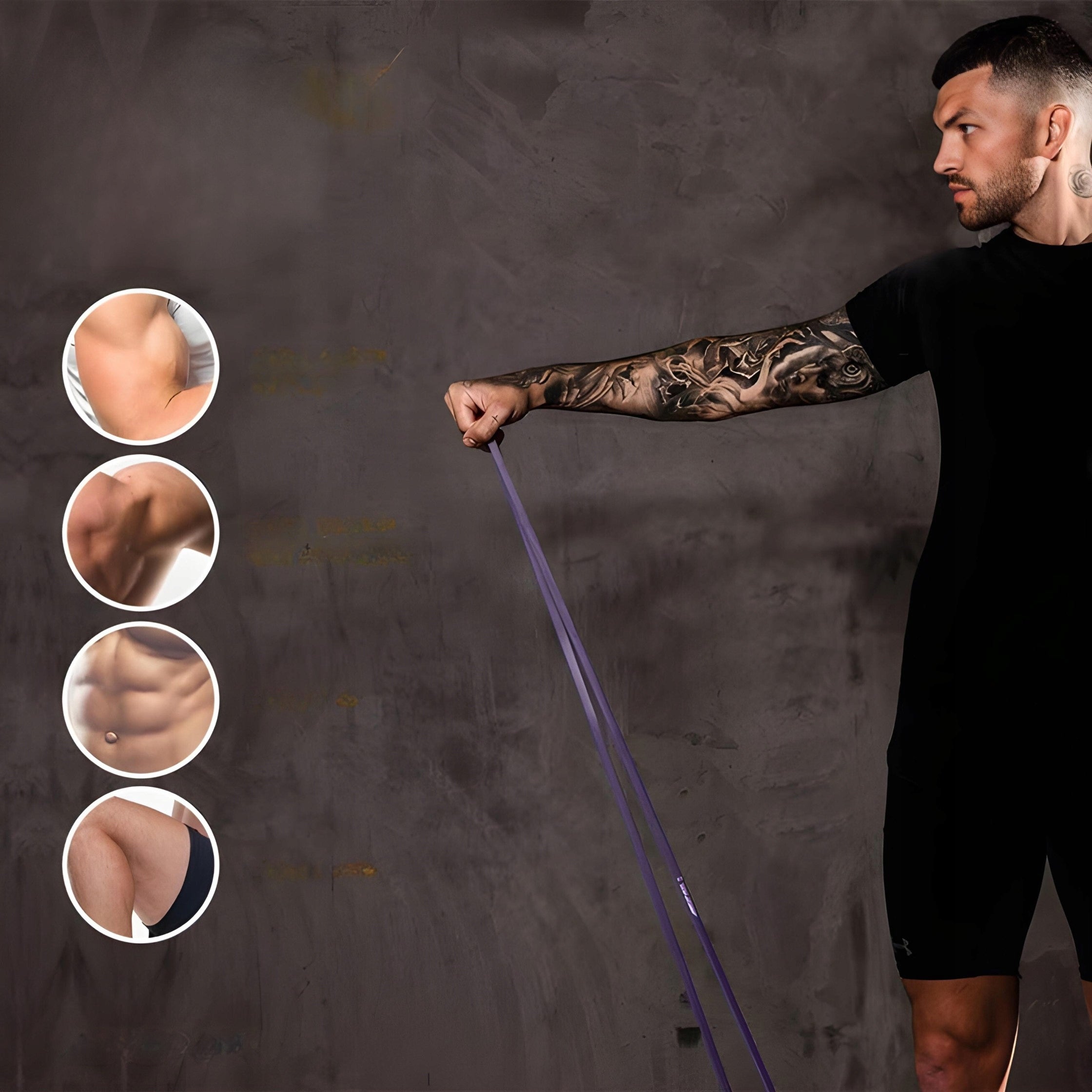 SET OF 4 RESISTANCE BANDS FOR PULL-UP TRAINING RESISTANCE BANDS FOR STRETCHING Manufacturer code Zestaw 4 gum do podciągania POWER BAND