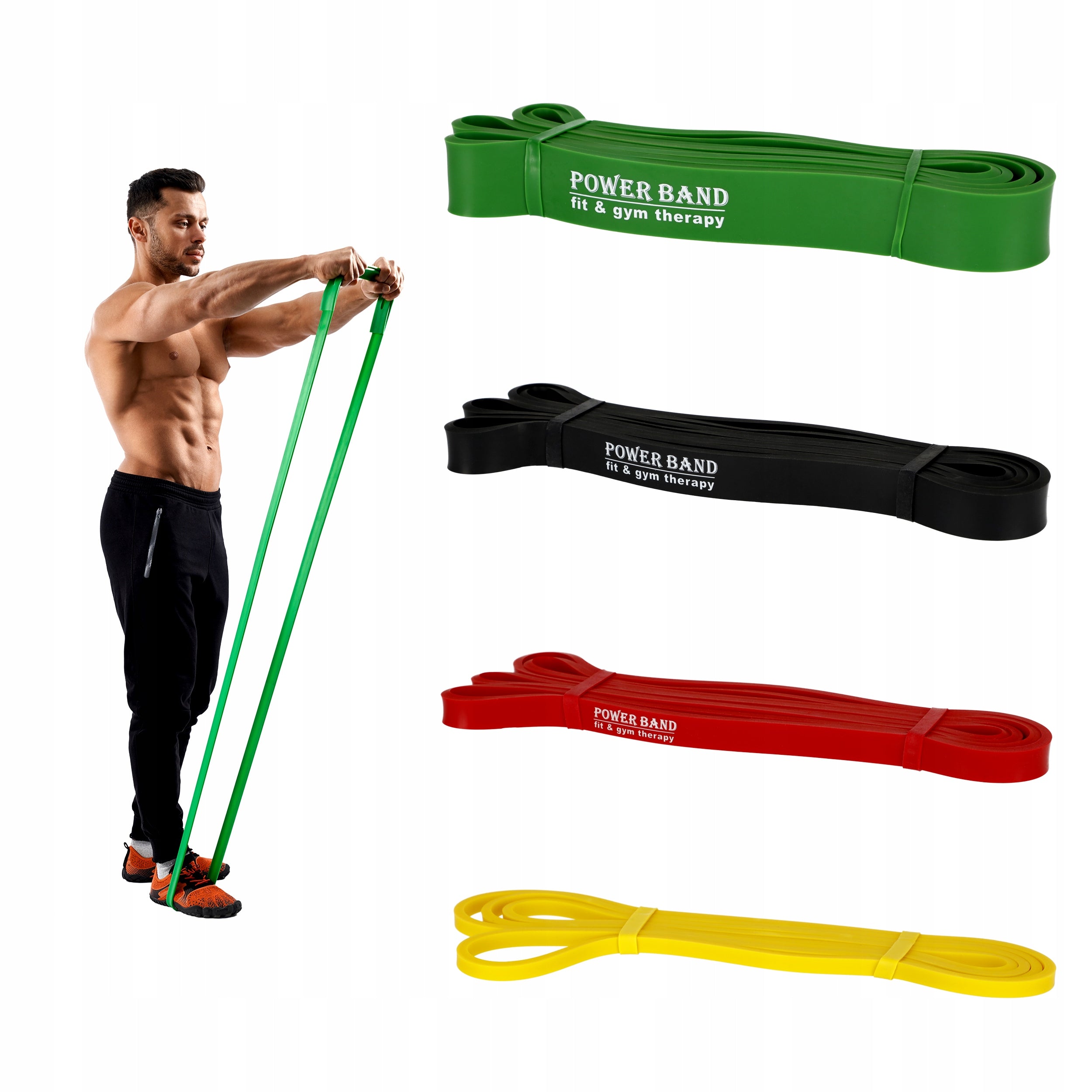 SET OF 4 RESISTANCE EXERCISE RUBBERS POWER BAND Packaging status original