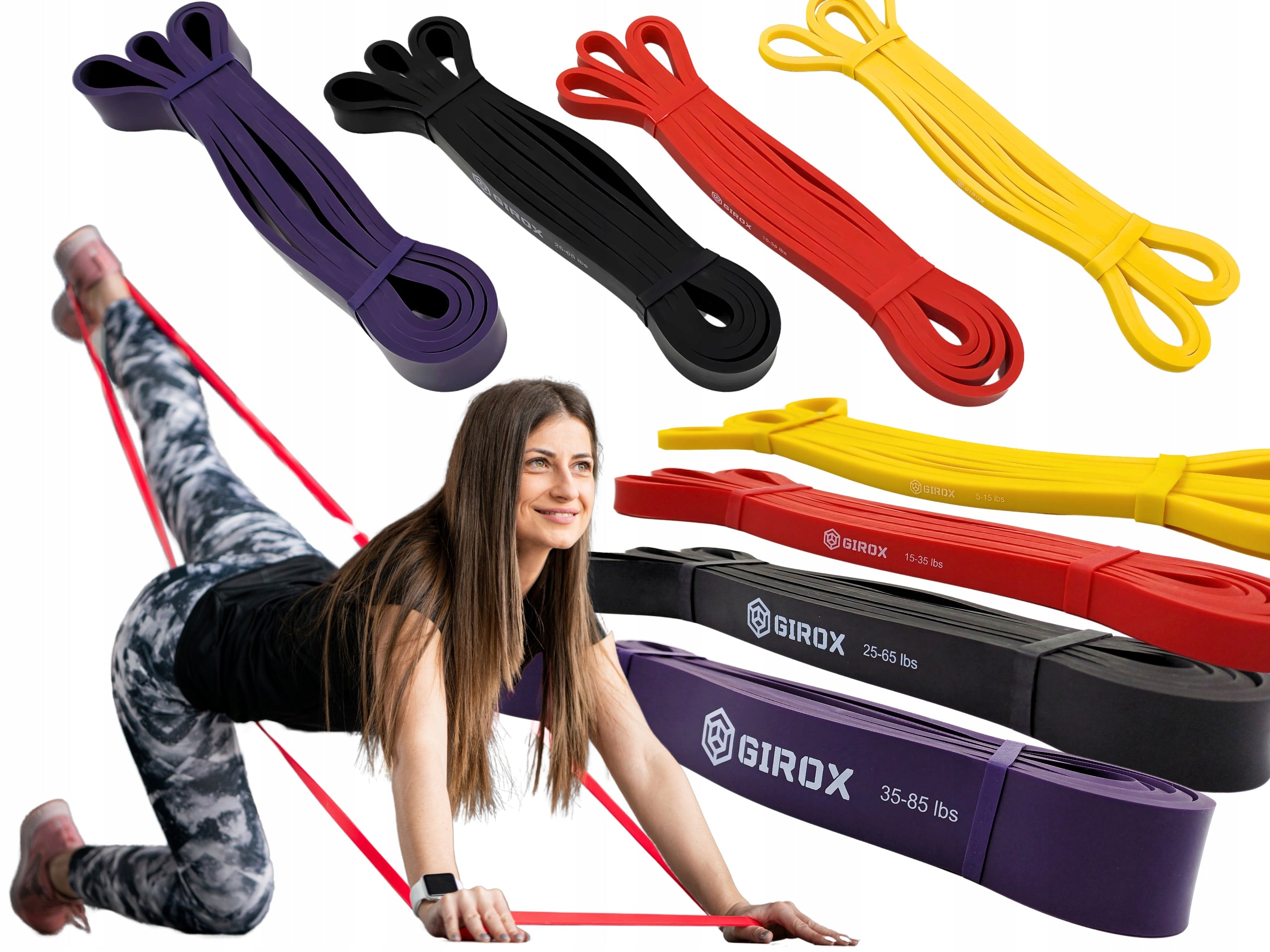 SET OF 4 RESISTANCE RUBBERS FOR POWERBAND EXERCISES STRONG RUBBERS FOR FITNESS TRAINING