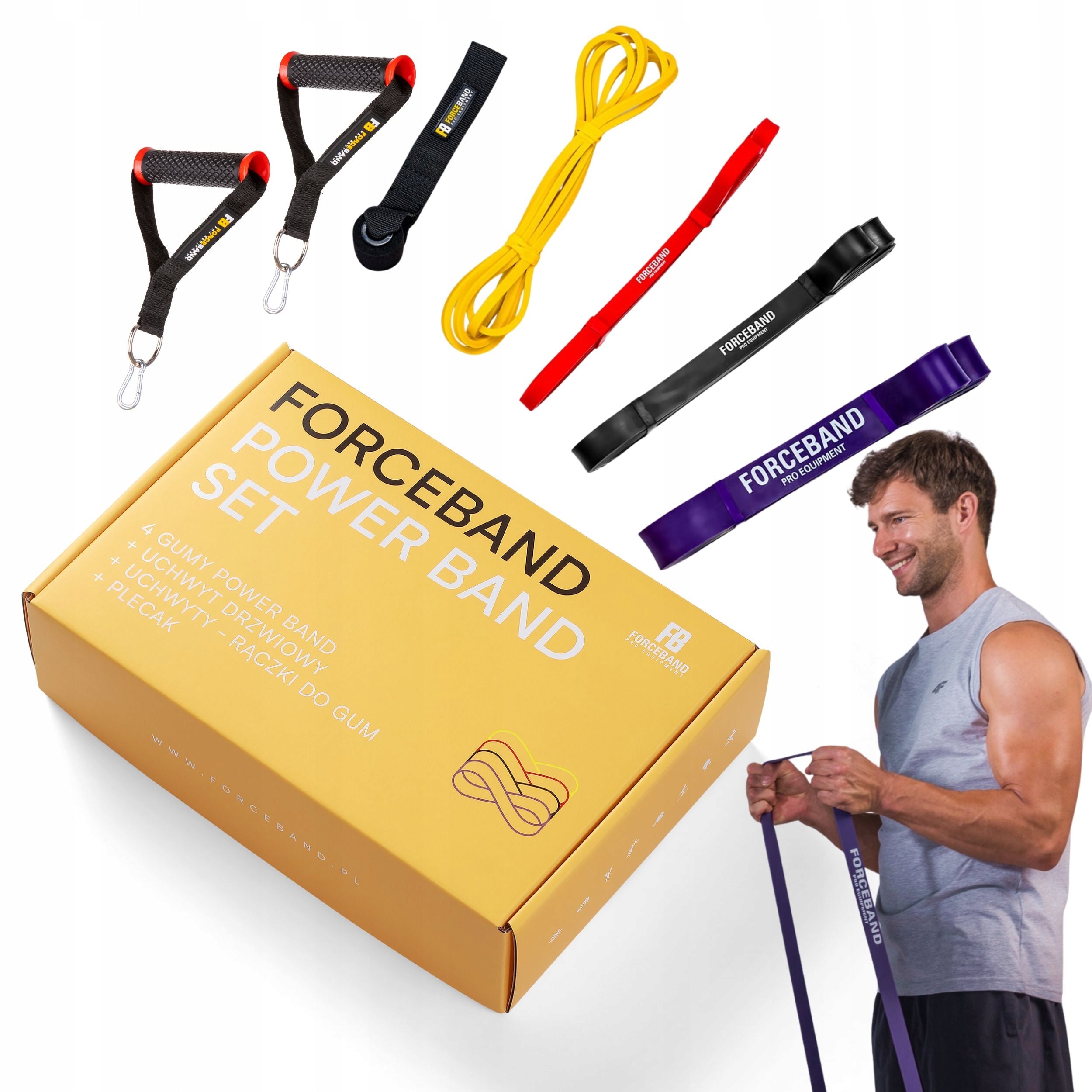 SET OF 4 RUBBER AND 2 POWER BAND RESISTANCE TRAINING TAPES 1-36kg