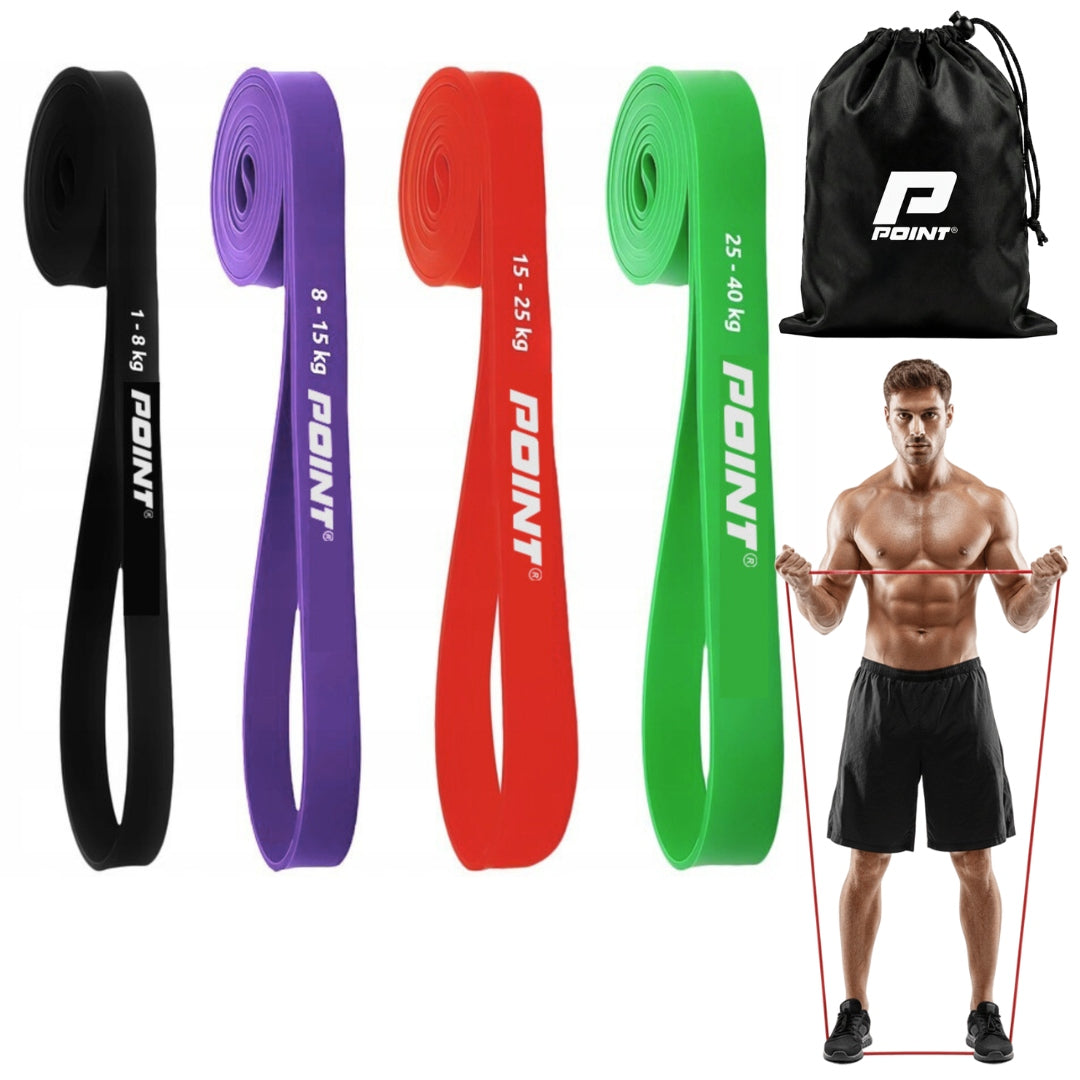 SET OF 4 RUBBER POWER BAND POINT + POUCH