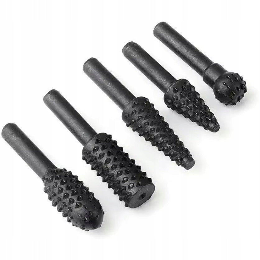 SET OF 5 DRILL BITS FOR WOOD CARVING CUTTER STRIPPER FILE HSS
