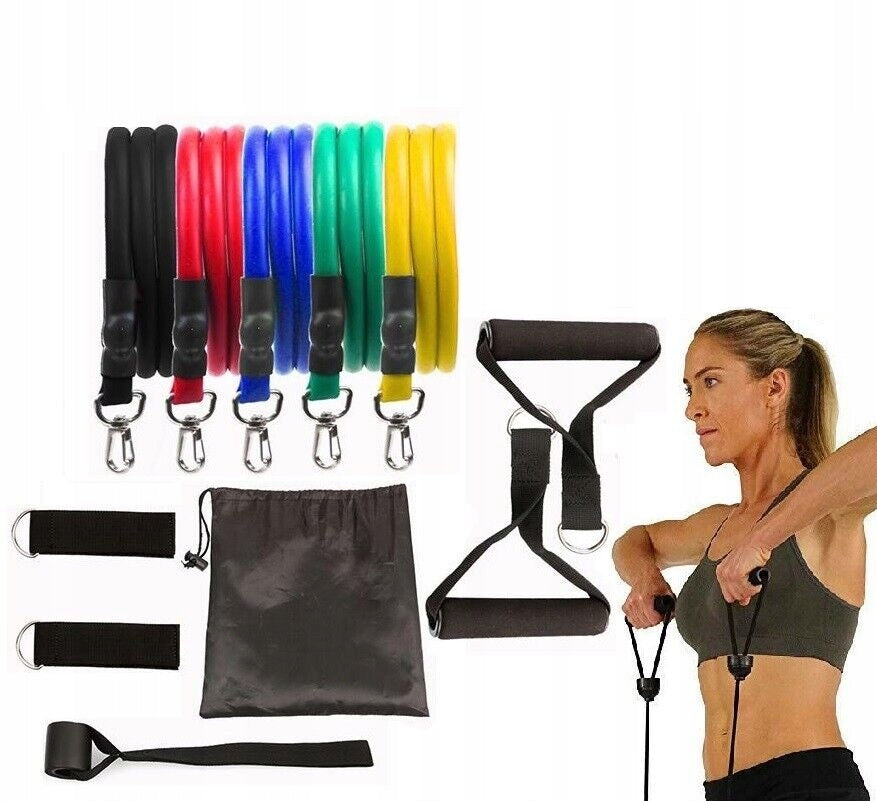 SET OF 5 EXERCISE RUBBER RESISTANCE TRAINING FITNESS CROSSFIT