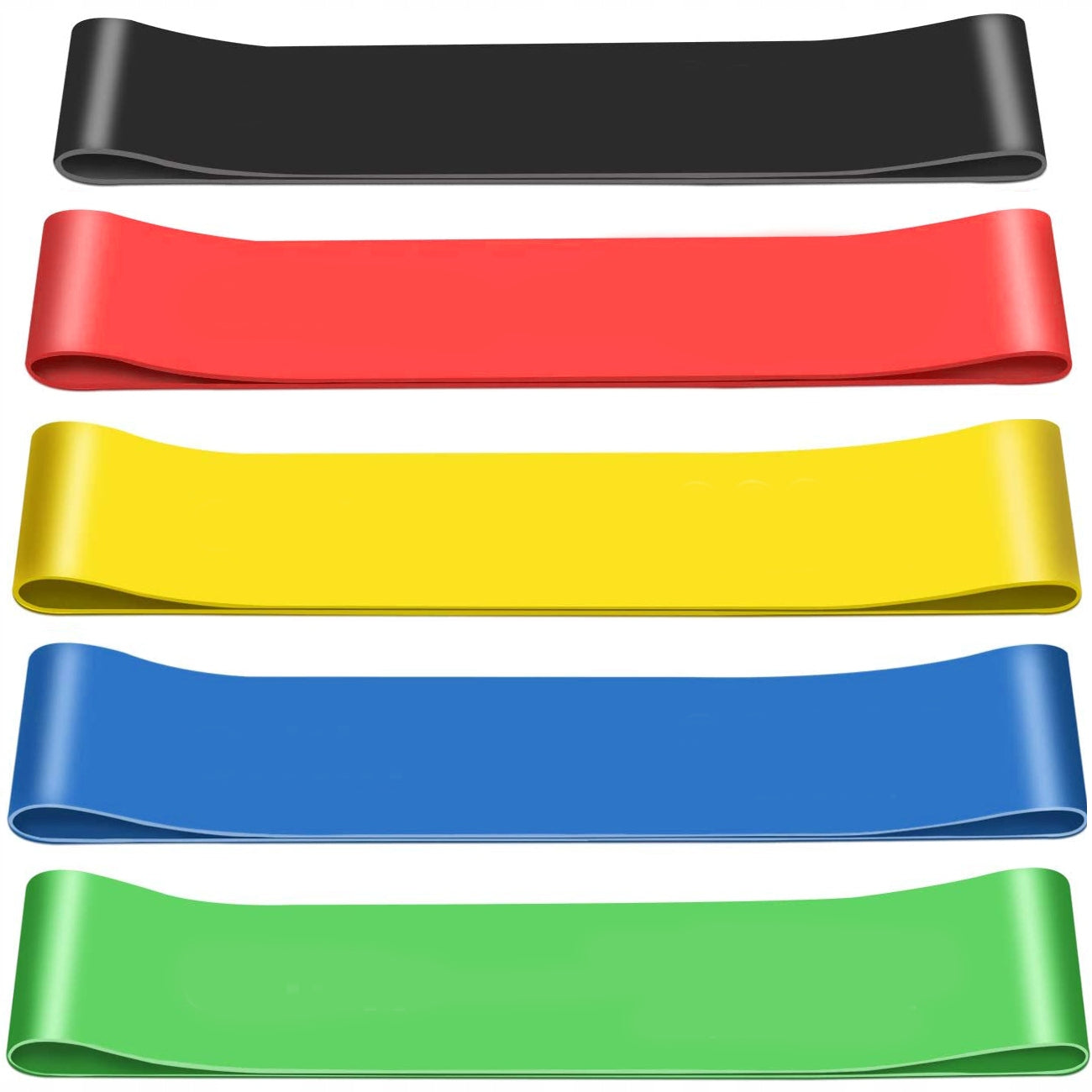 SET OF 5 EXERCISE RUBBERS FITNESS TAPE MINI BAND