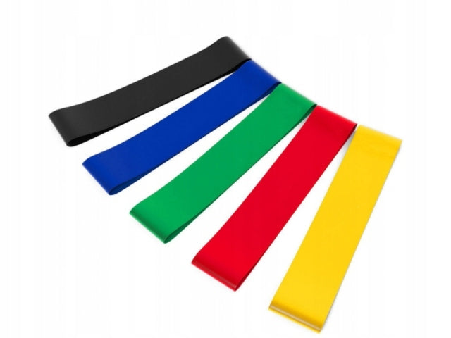 SET OF 5 EXERCISE RUBBERS MINI BAND FITNESS STRETCHING TAPE Color multicolor