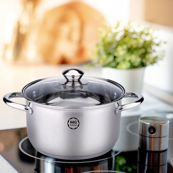 SET OF 5 POTS MG HOME LAURO STEEL SET OF 10 ELEMENTS INOX INDUCTION Number of items in the set 10