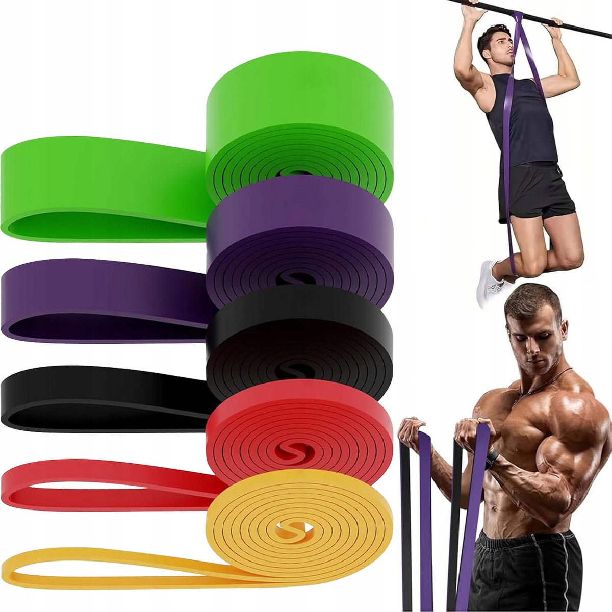SET OF 5 POWER BAND EXERCISE RUBBER HIGH QUALITY RESISTANCE RUBBER STRONG TAPE