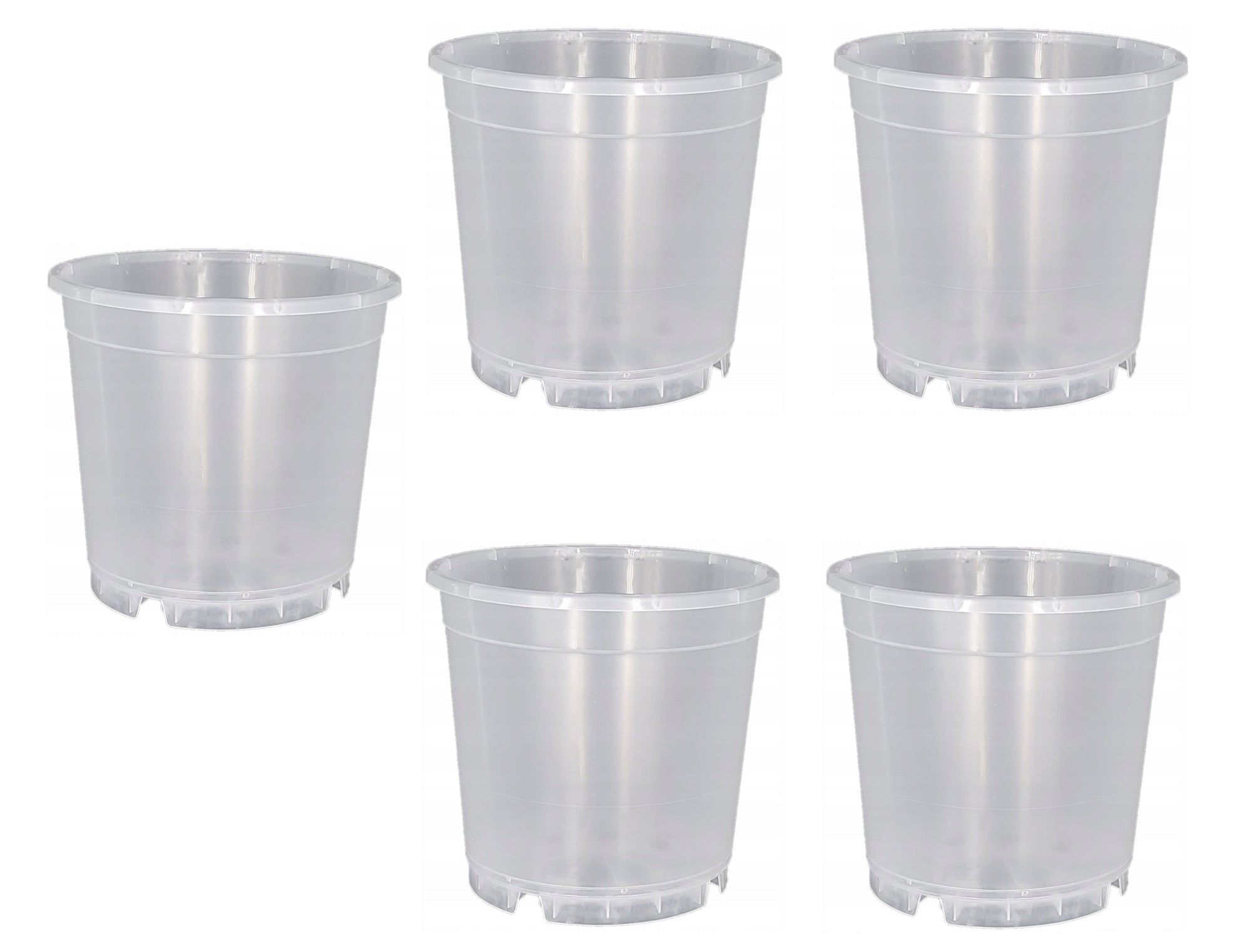 SET OF 5 PRODUCTION POT FOR ORCHID DIAMETER 12CM TRANSPARENT