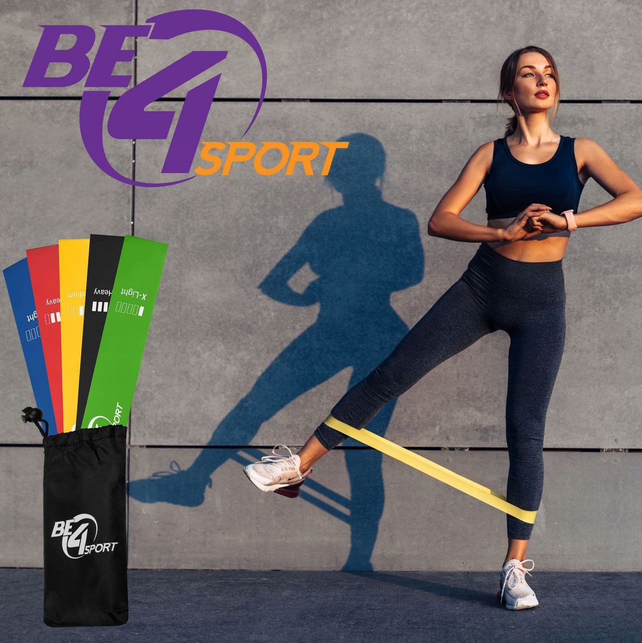 SET OF 5 RESISTANCE BANDS FOR STRETCHING EXERCISES MINI BAND 1-20 kg Color multicolor