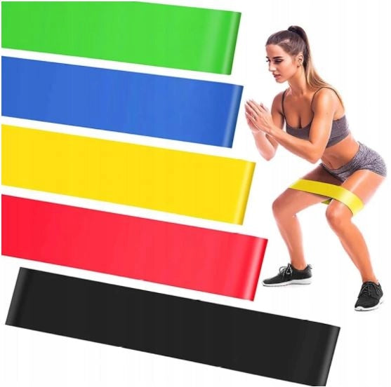 SET OF 5 RUBBER BANDS FOR TRAINING REHABILITATION FITNESS FLAT BAND Brand no brand