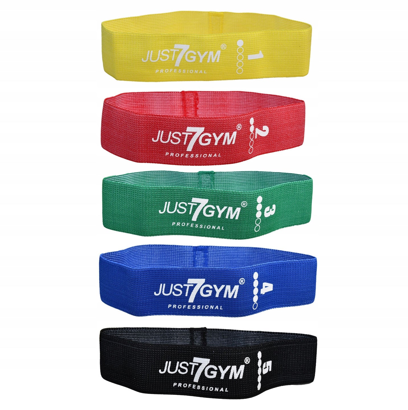 SET OF 5 RUBBER MINI BAND MATERIAL FITNESS BANDS Color multicolor