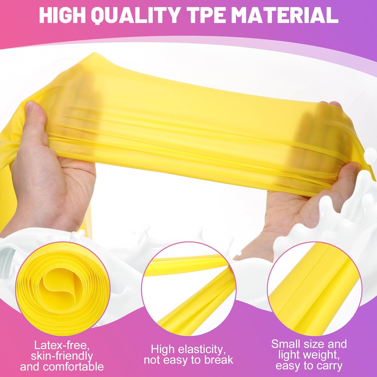 SET OF 5 RUBBER TAPES FOR FITNESS REHABILITATION TRAINING EXERCISES 1,5M Length 150 cm