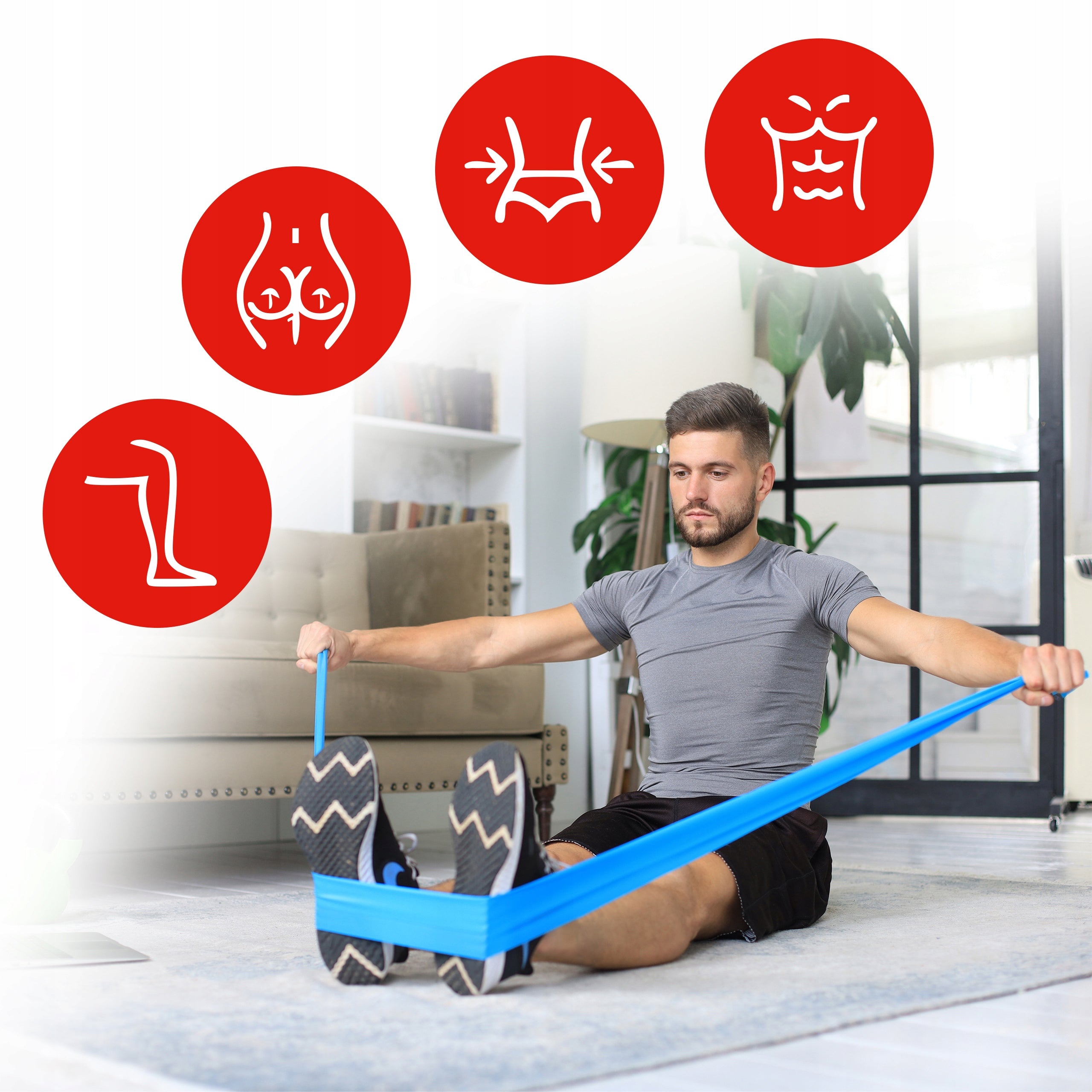 SET OF 5 RUBBERS FOR STRETCHING TRAINING REHABILITATION RESISTANCE BANDS Manufacturer code SNAKE-MIX
